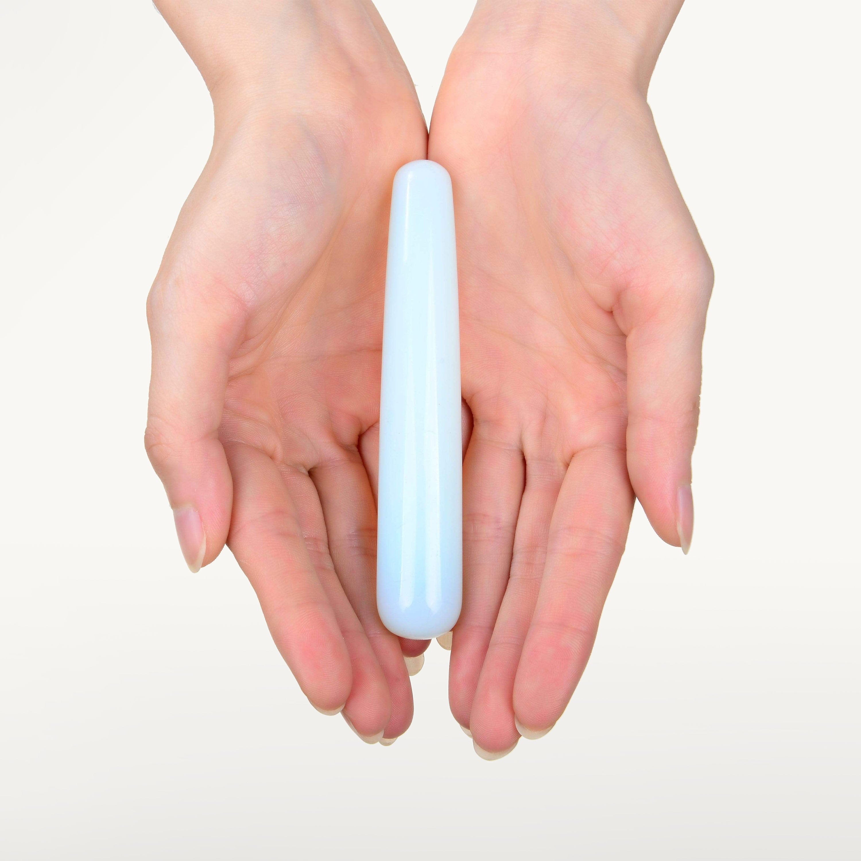 Kalifano Gemstone Carvings Opalite Moonstone Gemstone Wand GW-MS