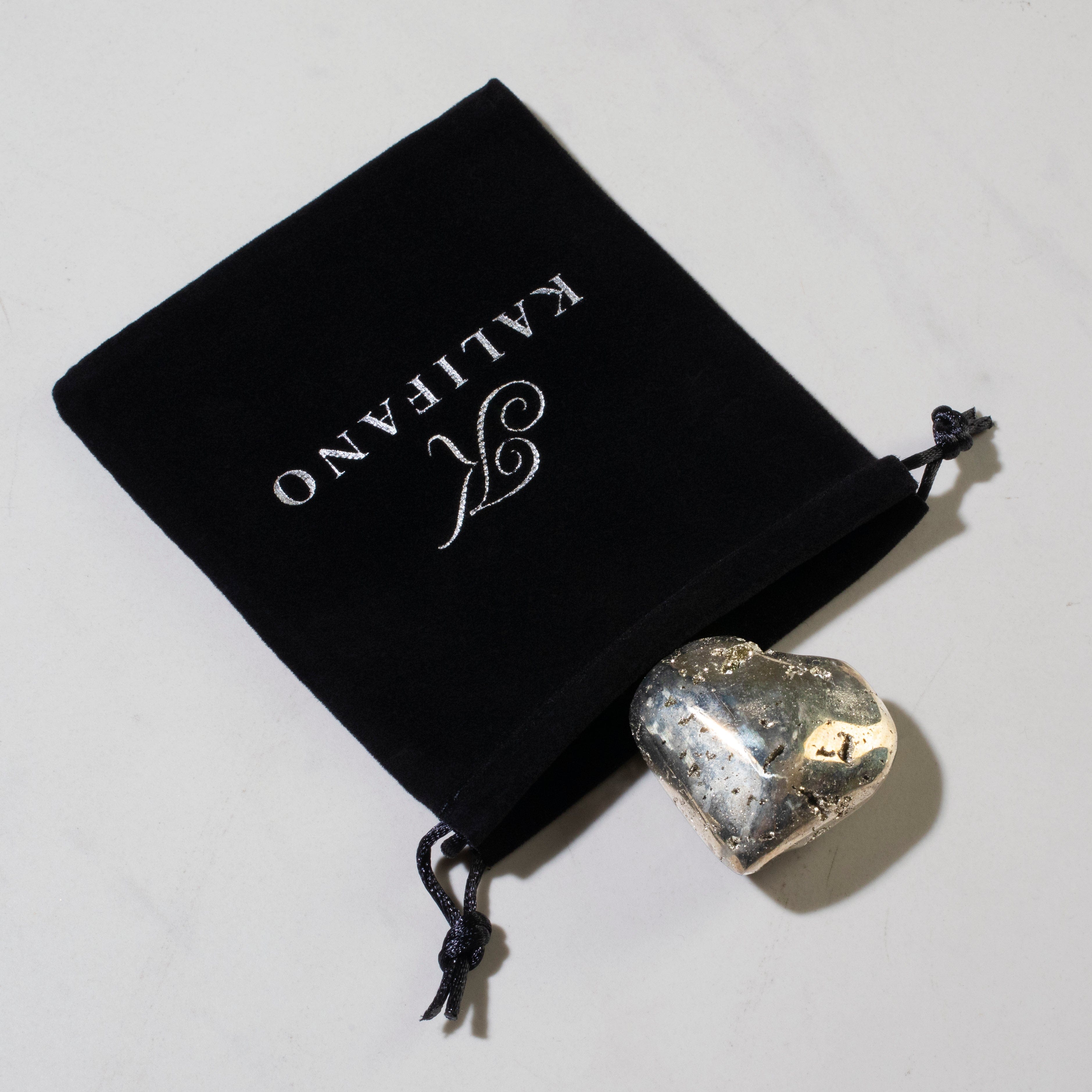 Kalifano Gemstone Carvings Pyrite Heart Carving GH40-PC