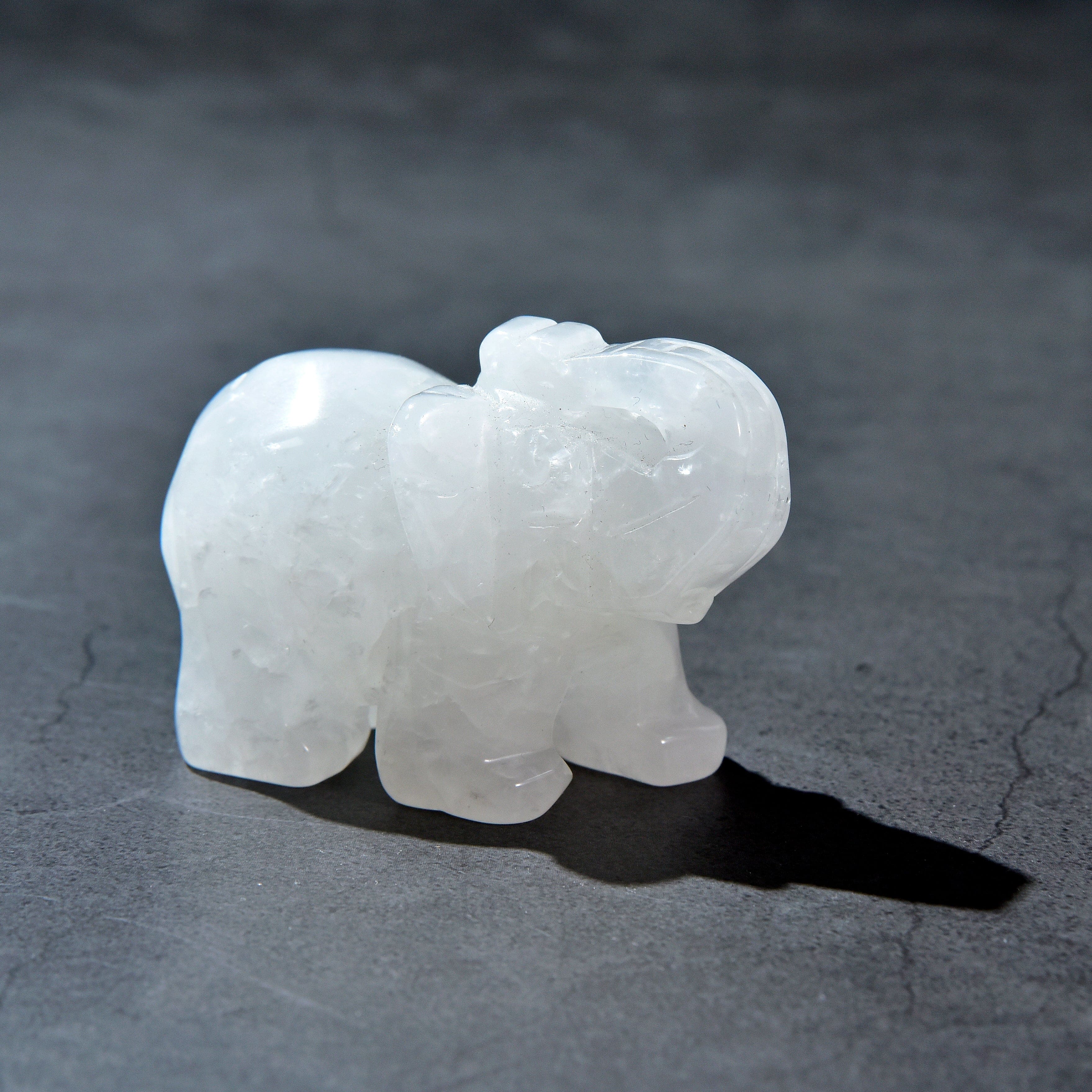 Kalifano Gemstone Carvings Quartz Elephant Carving CV25-E-QZ