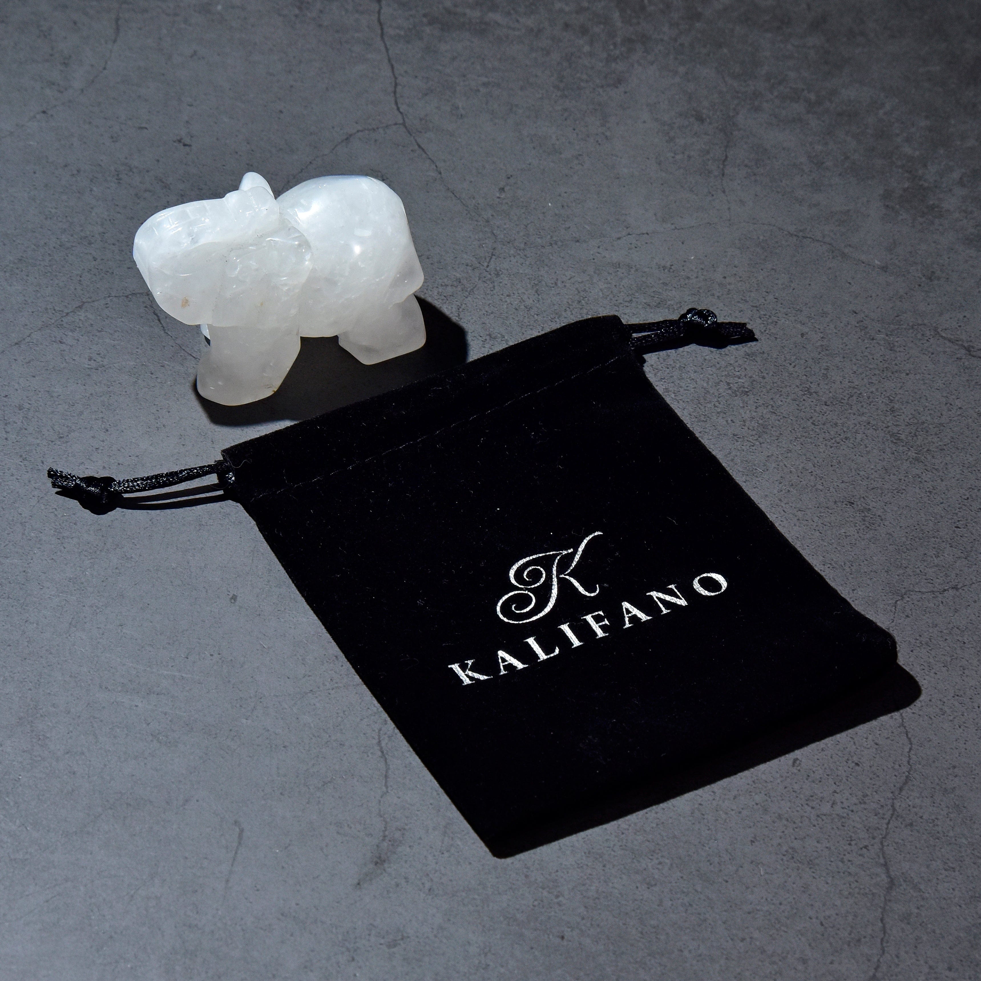 Kalifano Gemstone Carvings Quartz Elephant Carving CV25-E-QZ