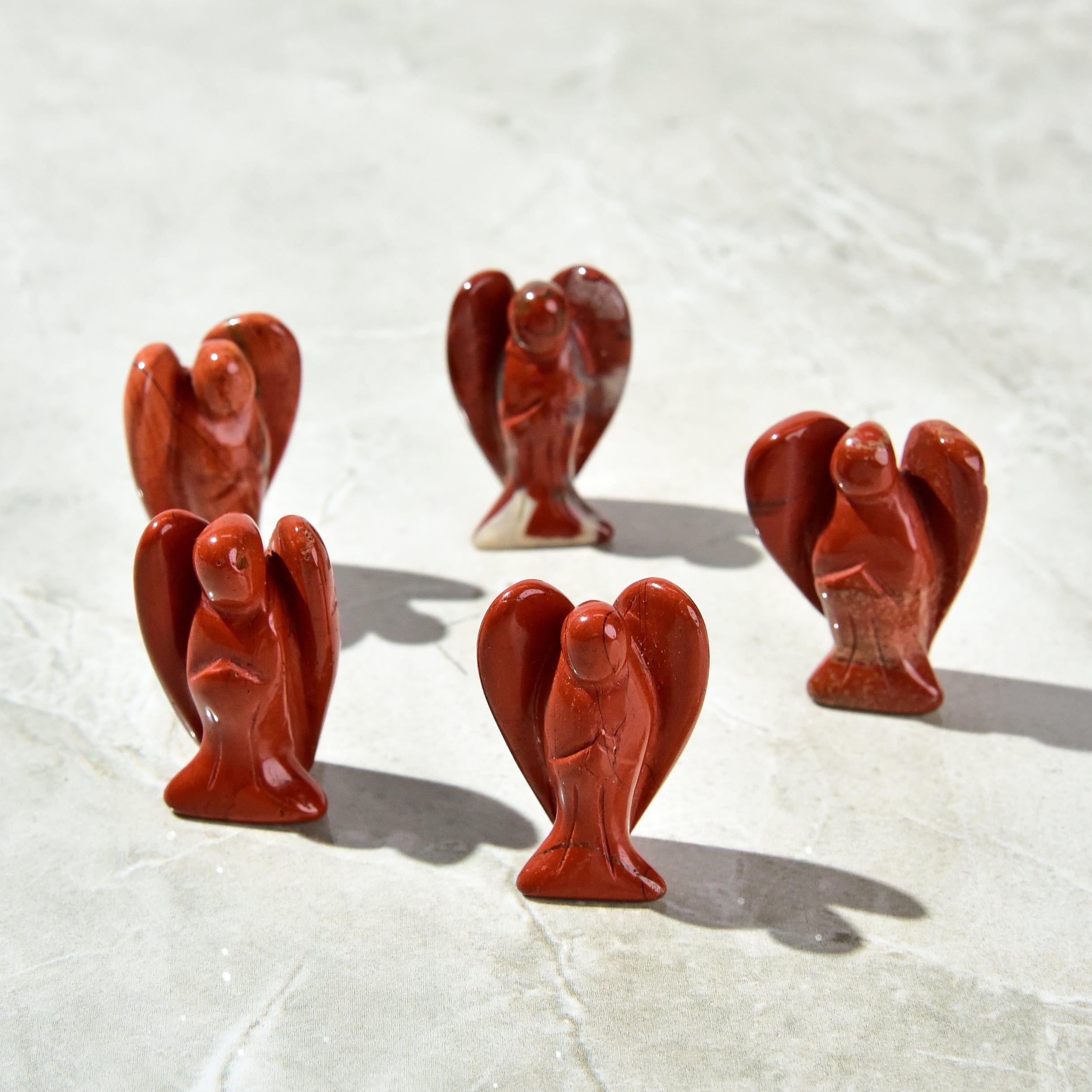 Kalifano Gemstone Carvings Red Jasper Angel 1.5'' Natural Gemstone Carving CV7-A-RJ