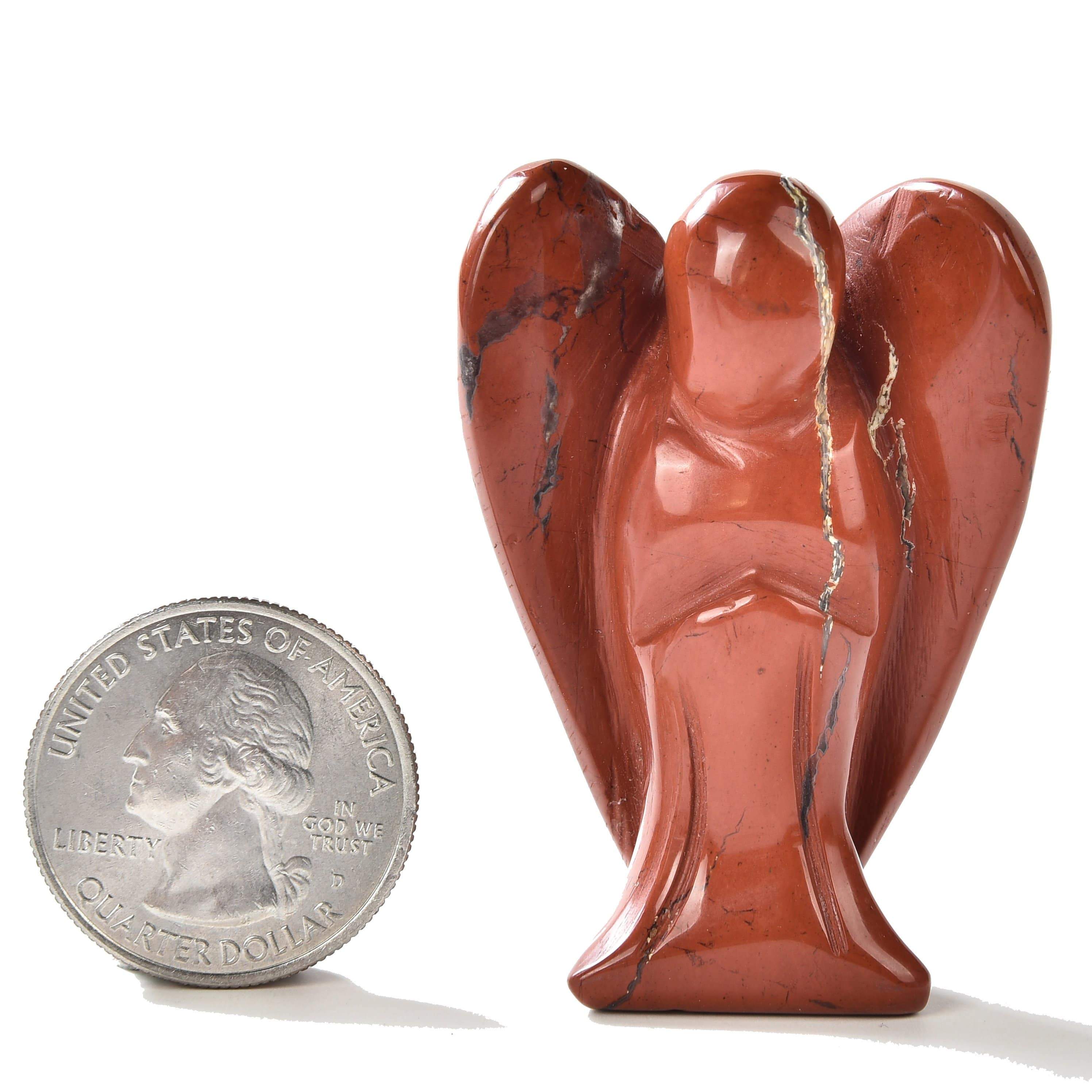 Kalifano Gemstone Carvings Red Jasper Angel 2" Natural Gemstone Carving CV13-A-RJ