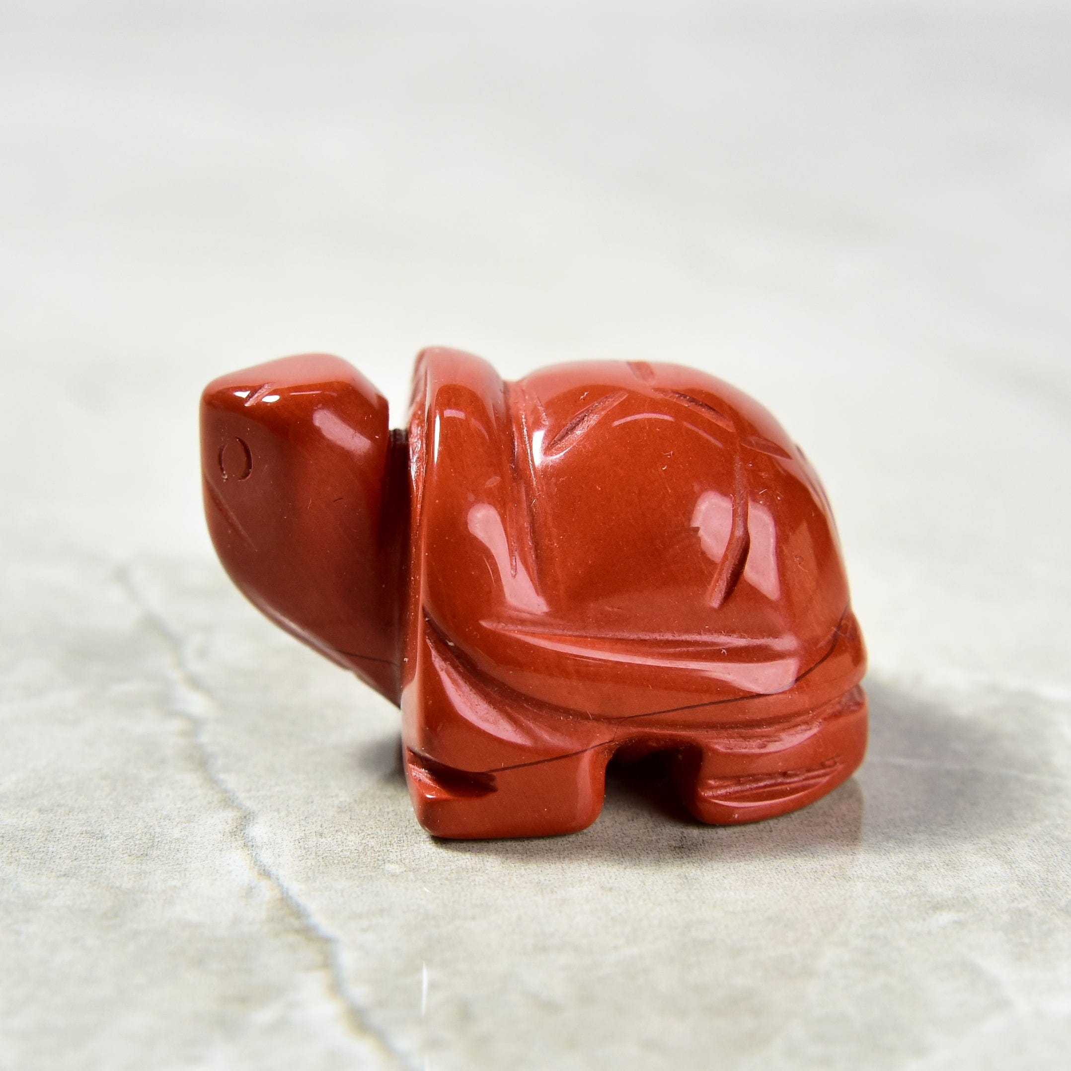 Kalifano Gemstone Carvings Red Jasper Turtle 1.5'' Natural Gemstone Carving CV13-T-RJ