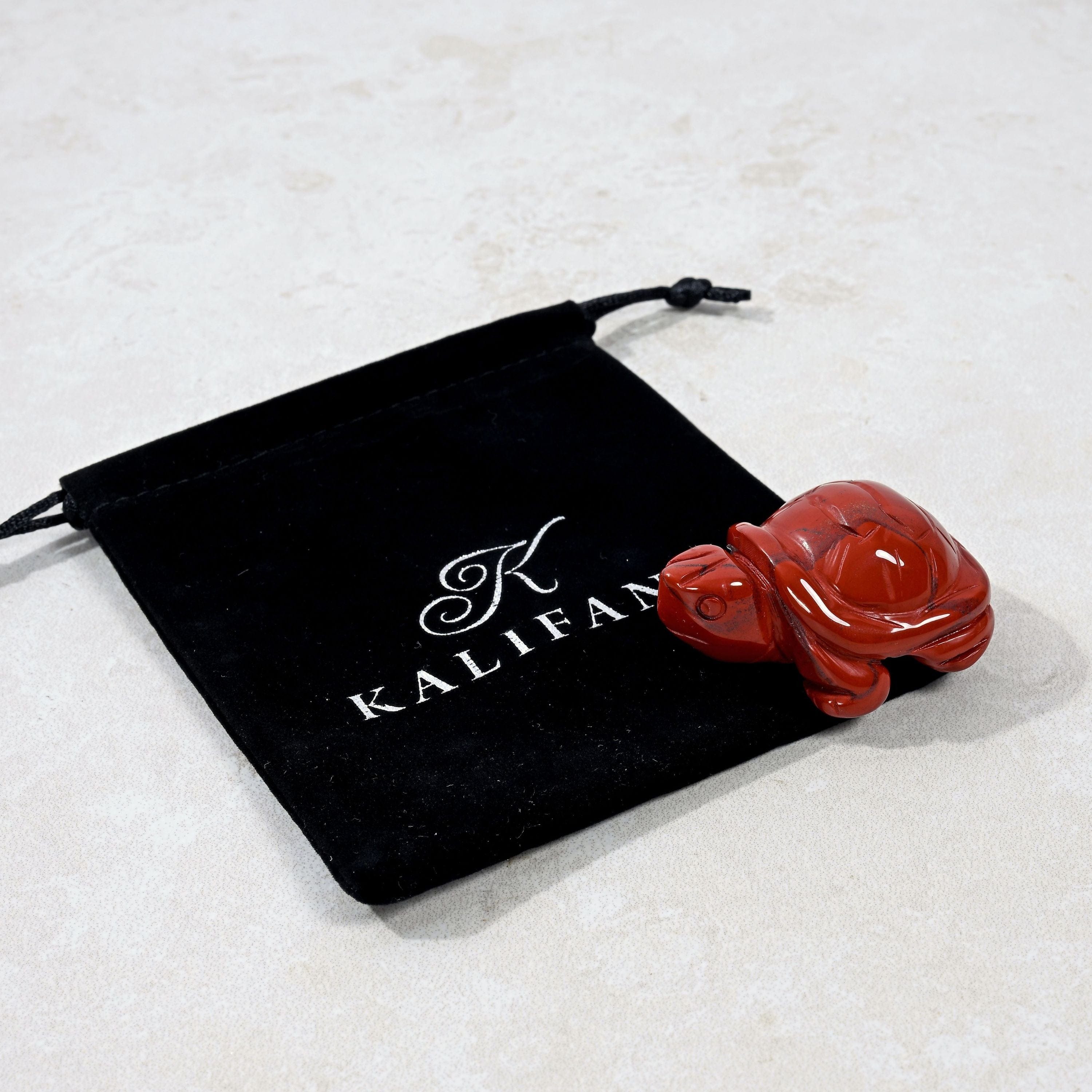 Kalifano Gemstone Carvings Red Jasper Turtle 2'' Natural Gemstone Carving CV14-T-RJ