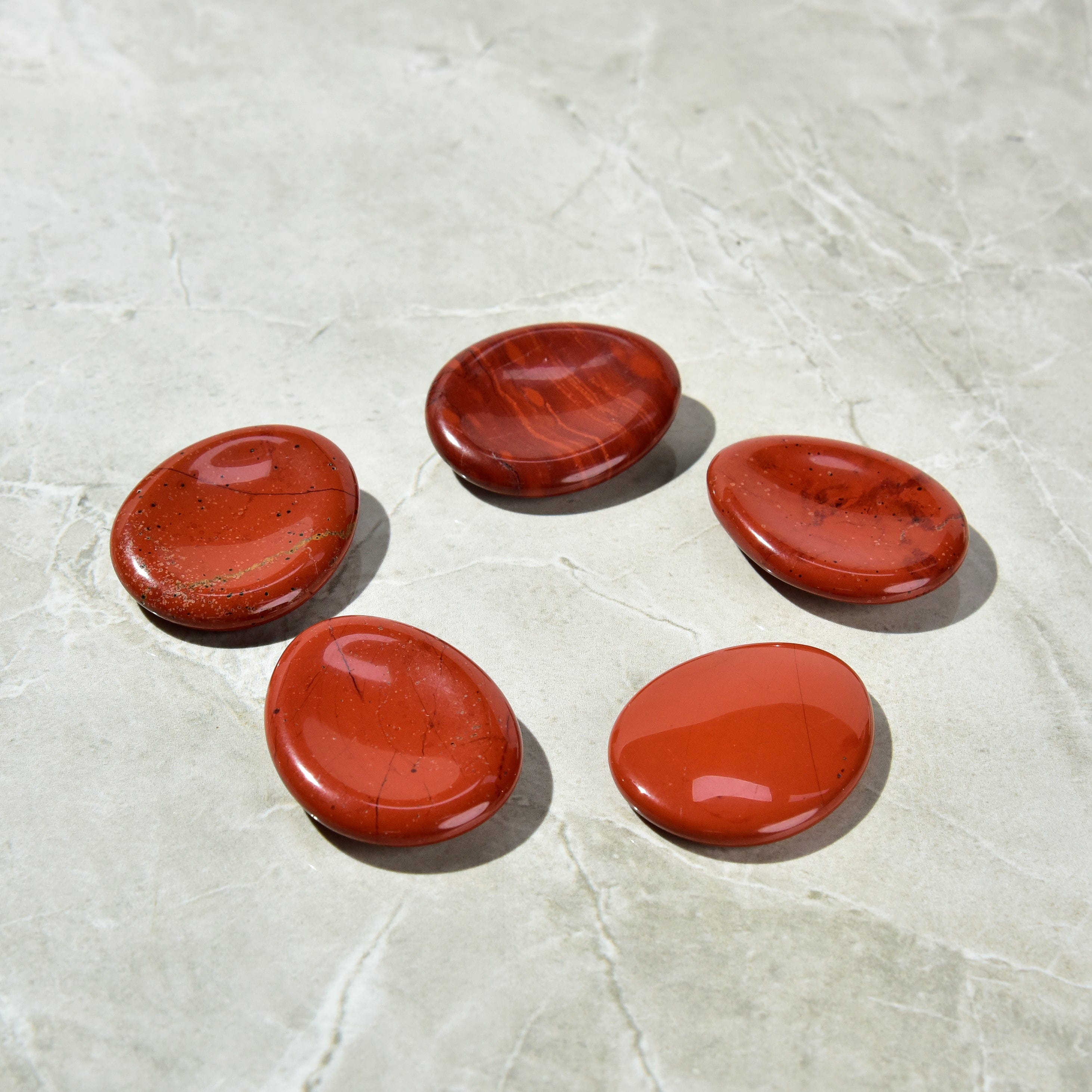 Kalifano Gemstone Carvings Red Jasper Worry Stone Natural Gemstone Carving CV10-W-RJ