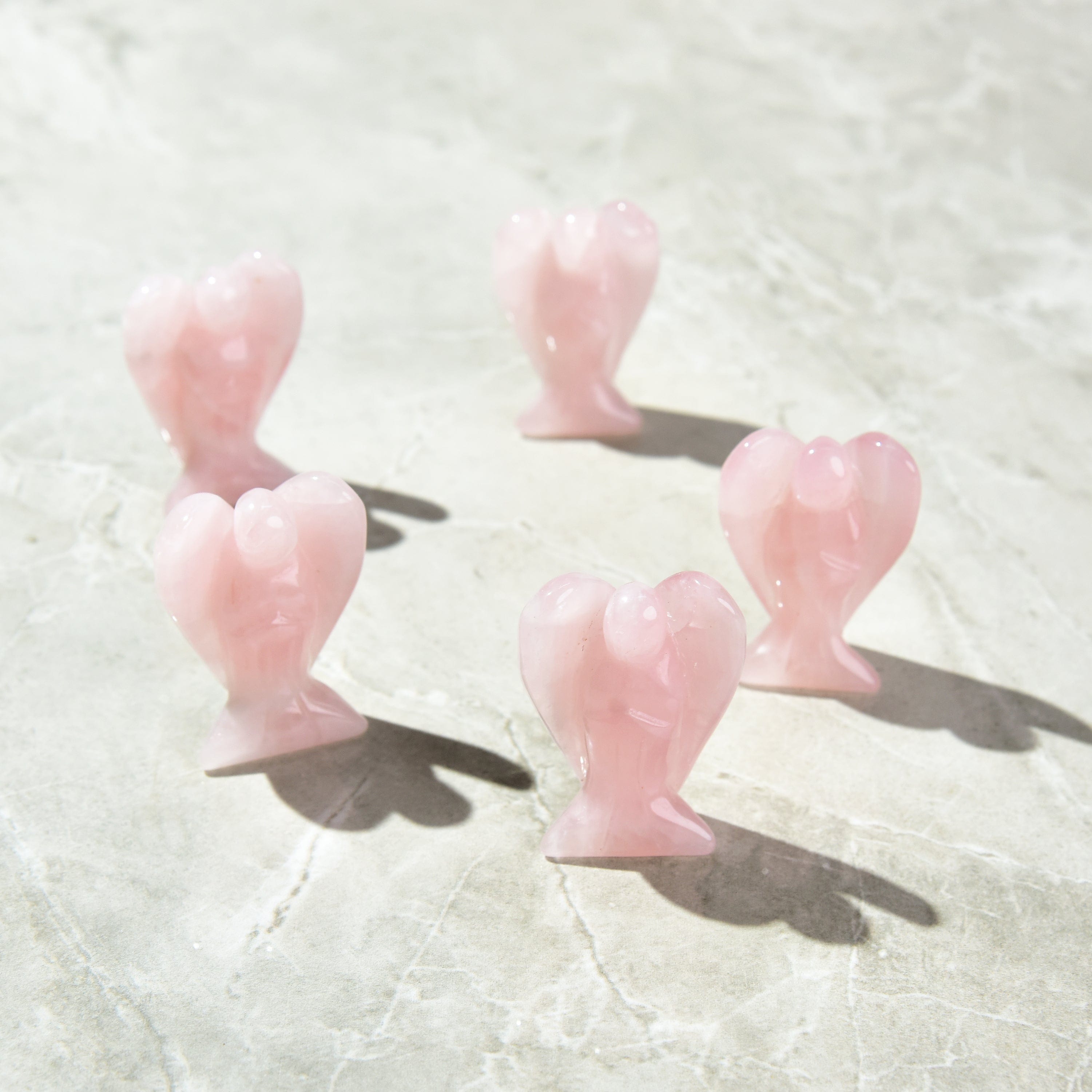 Kalifano Gemstone Carvings Rose Quartz Angel 2'' Natural Gemstone Carving CV13-A-RQ