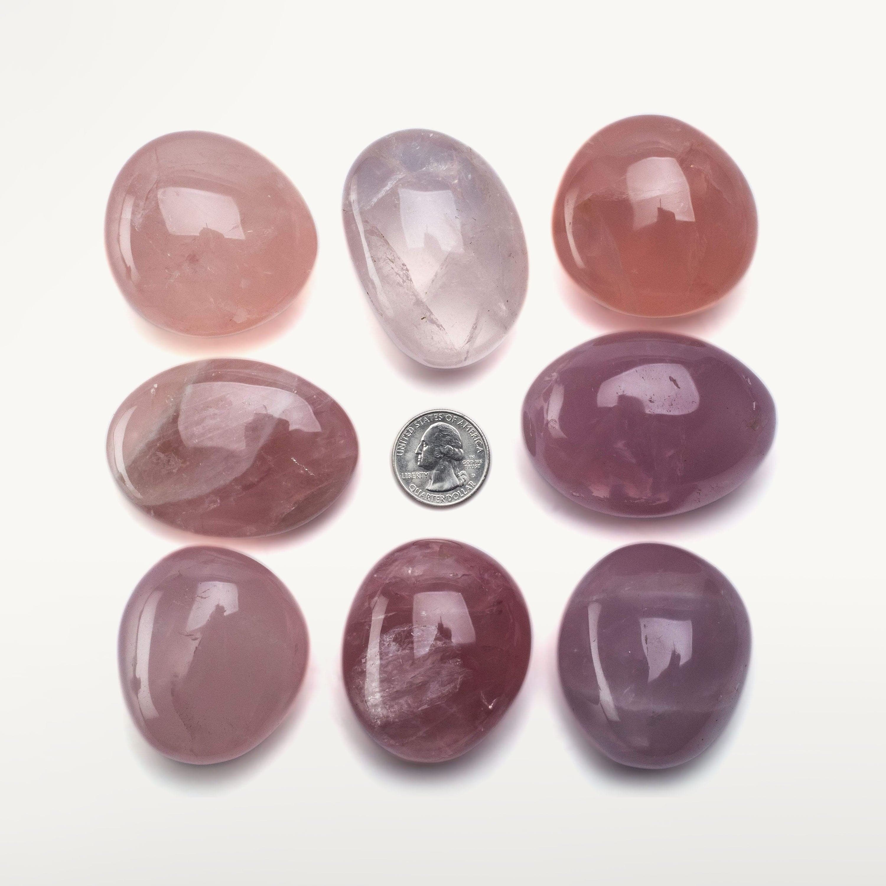 Kalifano Gemstone Carvings Rose Quartz Palm Stone RQ30