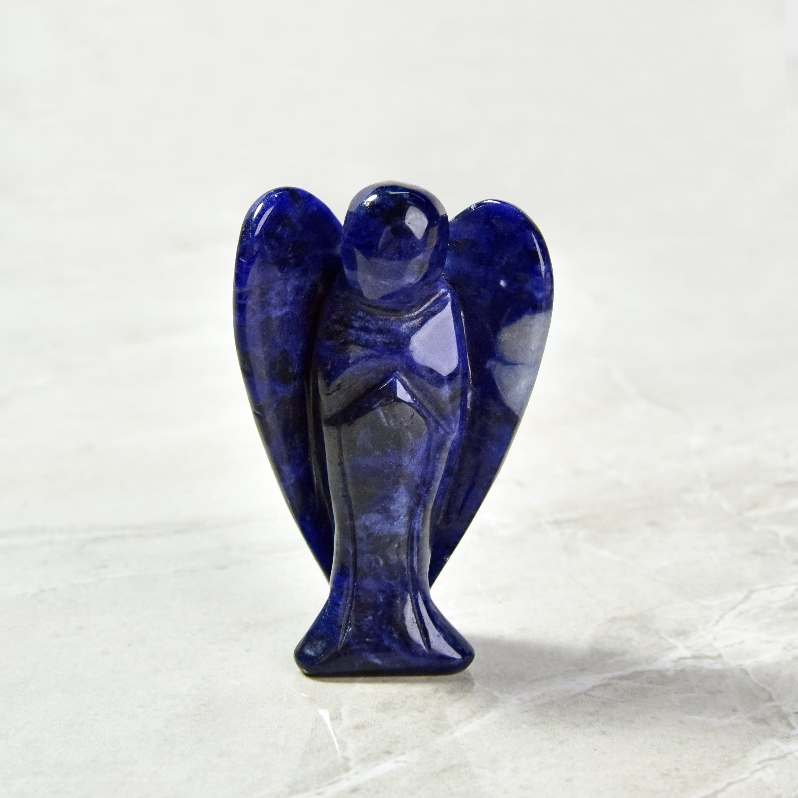 Kalifano Gemstone Carvings Sodalite Angel 3'' Natural Gemstone Carving CV40-A-SD