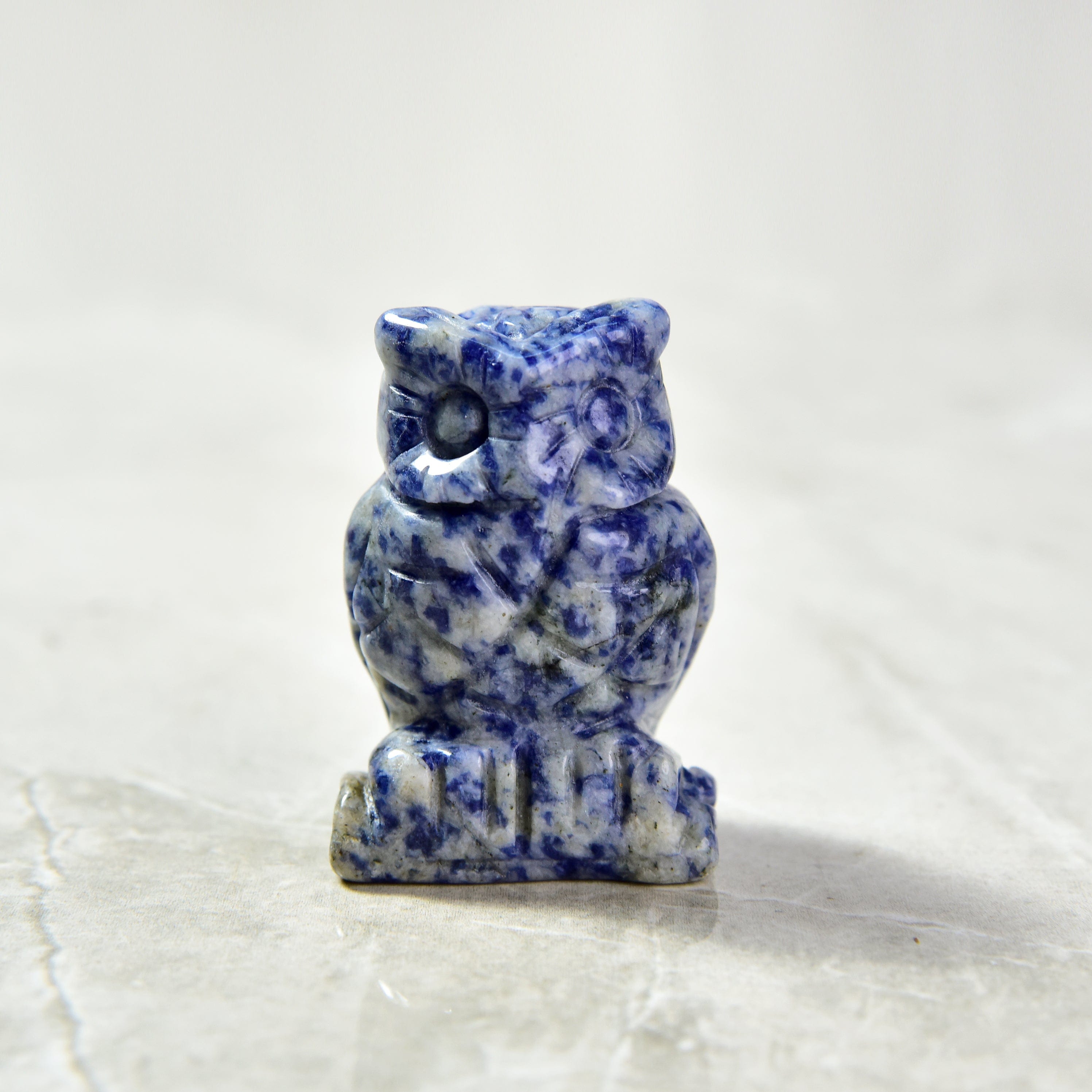 Kalifano Gemstone Carvings Sodalite Owl 2'' Natural Gemstone Carving CV28-O-SD