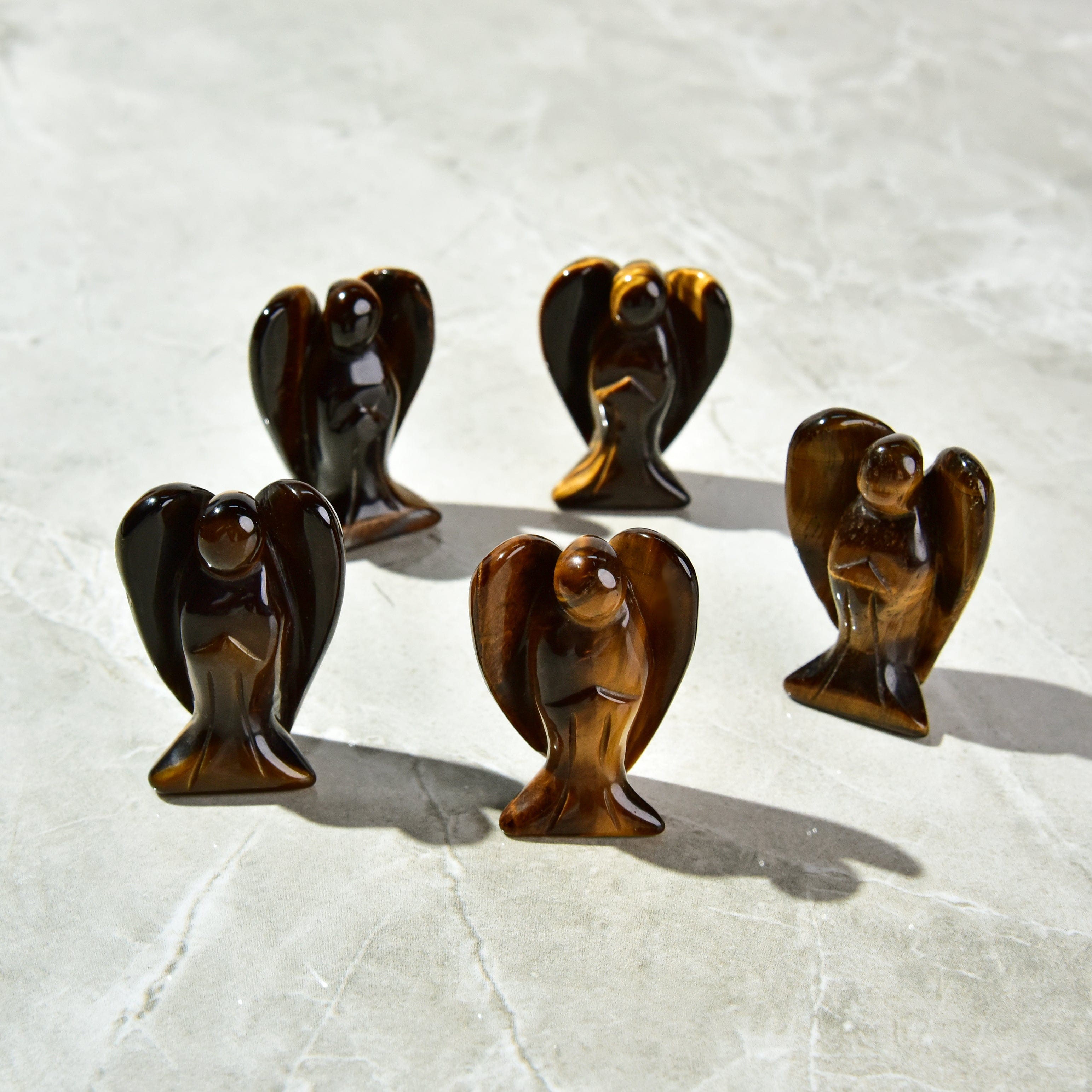 Kalifano Gemstone Carvings Tiger Eye Angel Gemstone Carving CV13-A-TE