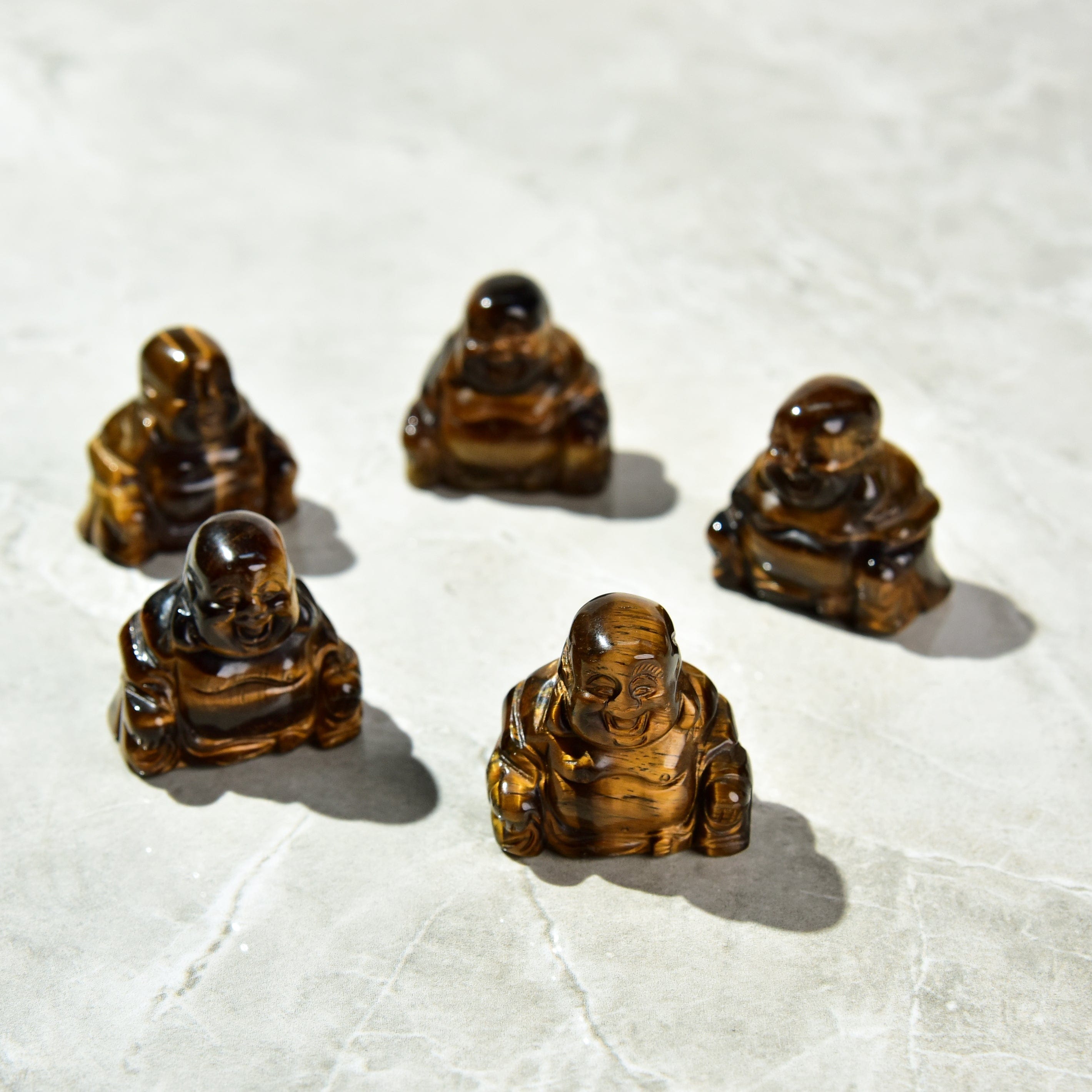 Kalifano Gemstone Carvings Tiger Eye Budha 1.5" Natural Gemstone Carving CV15-B-TE