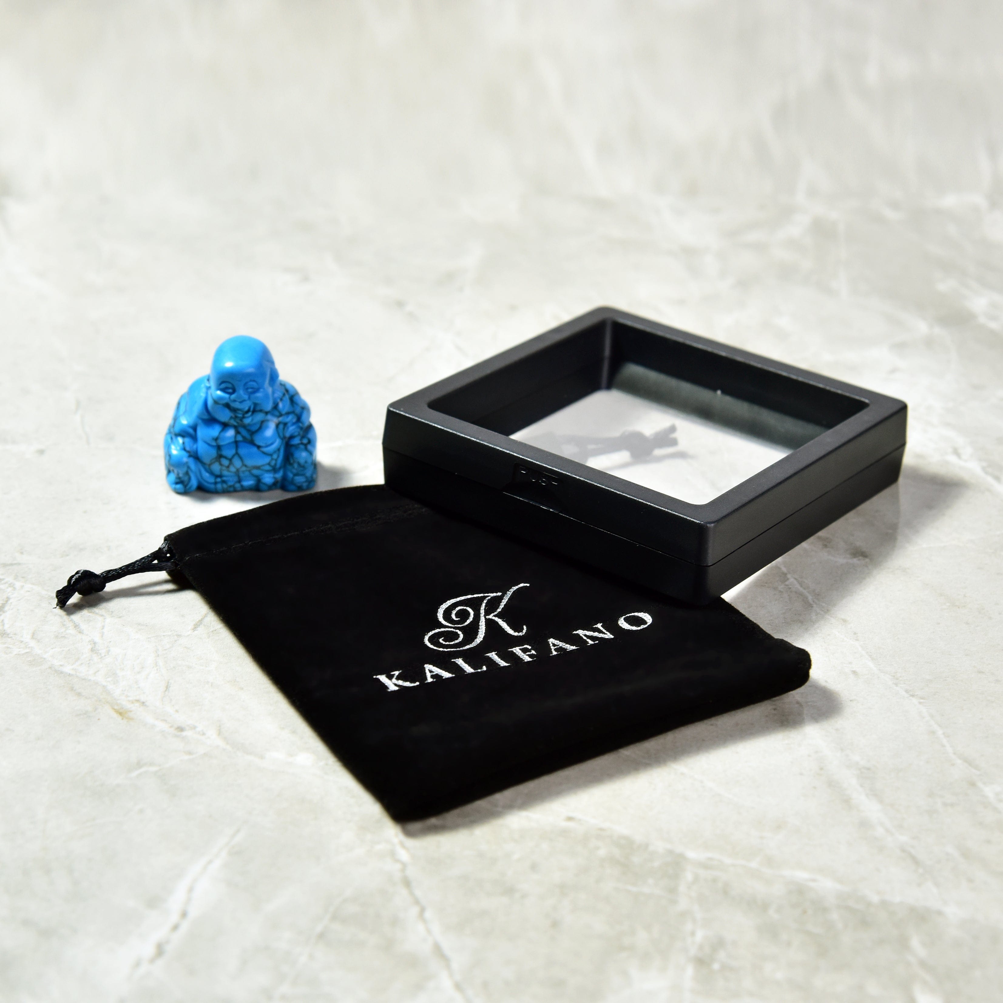 Kalifano Gemstone Carvings Turquoise Budha 1.5" Gemstone Carving CV15-B-TQ