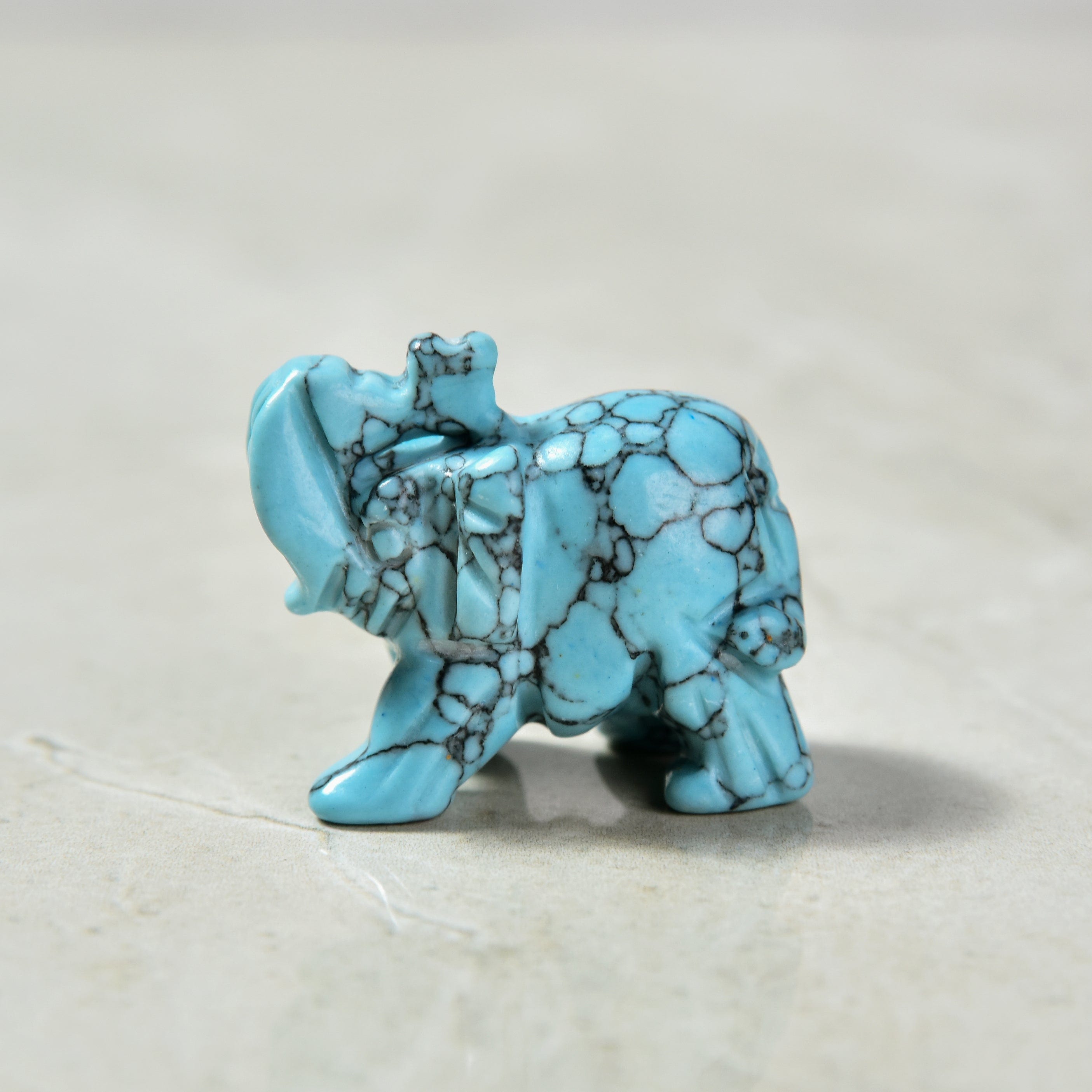 Kalifano Gemstone Carvings Turquoise Elephant 1.5" Gemstone Carving CV7-E-TQ