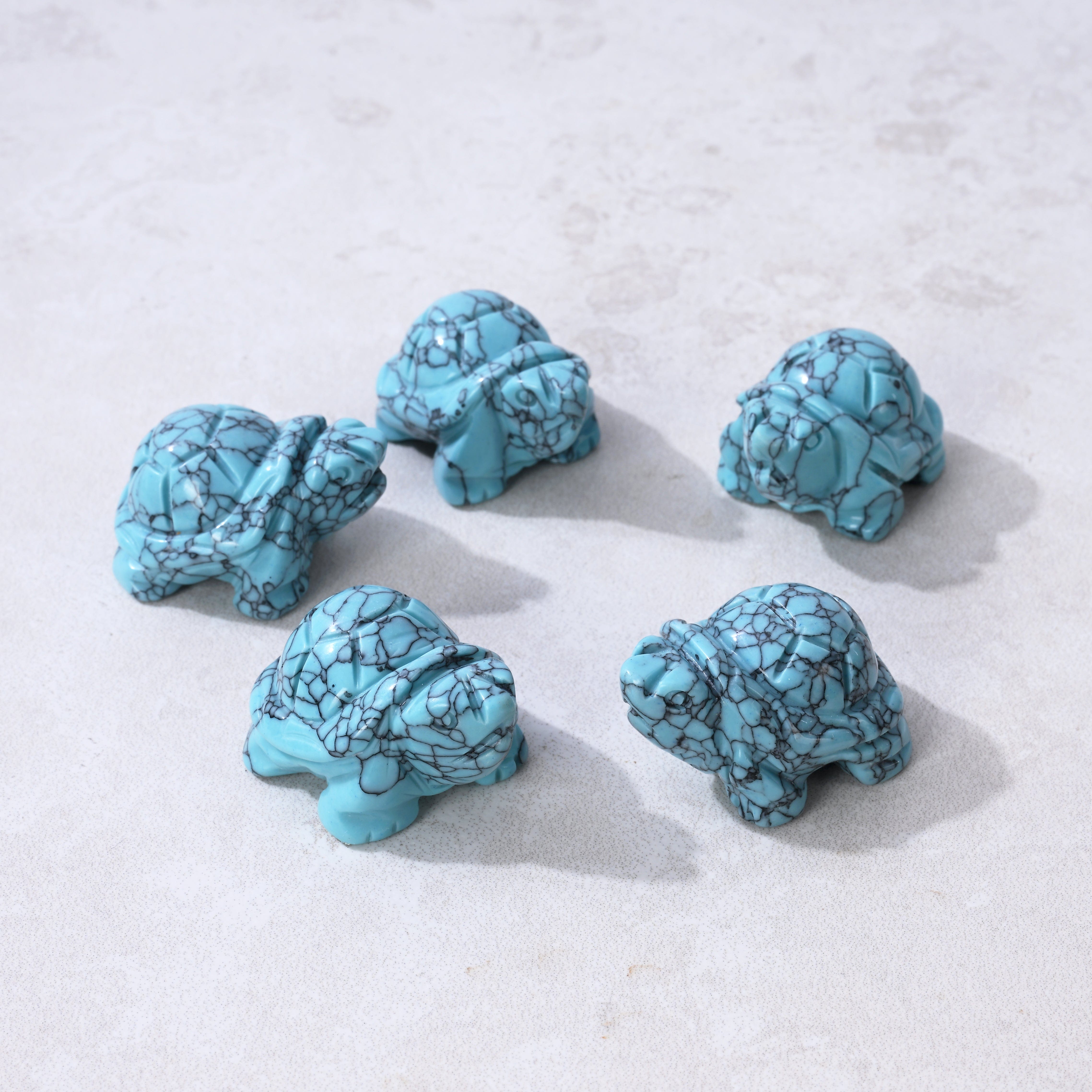 Kalifano Gemstone Carvings Turquoise Turtle 2'' Natural Gemstone Carving CV14-T-TQ