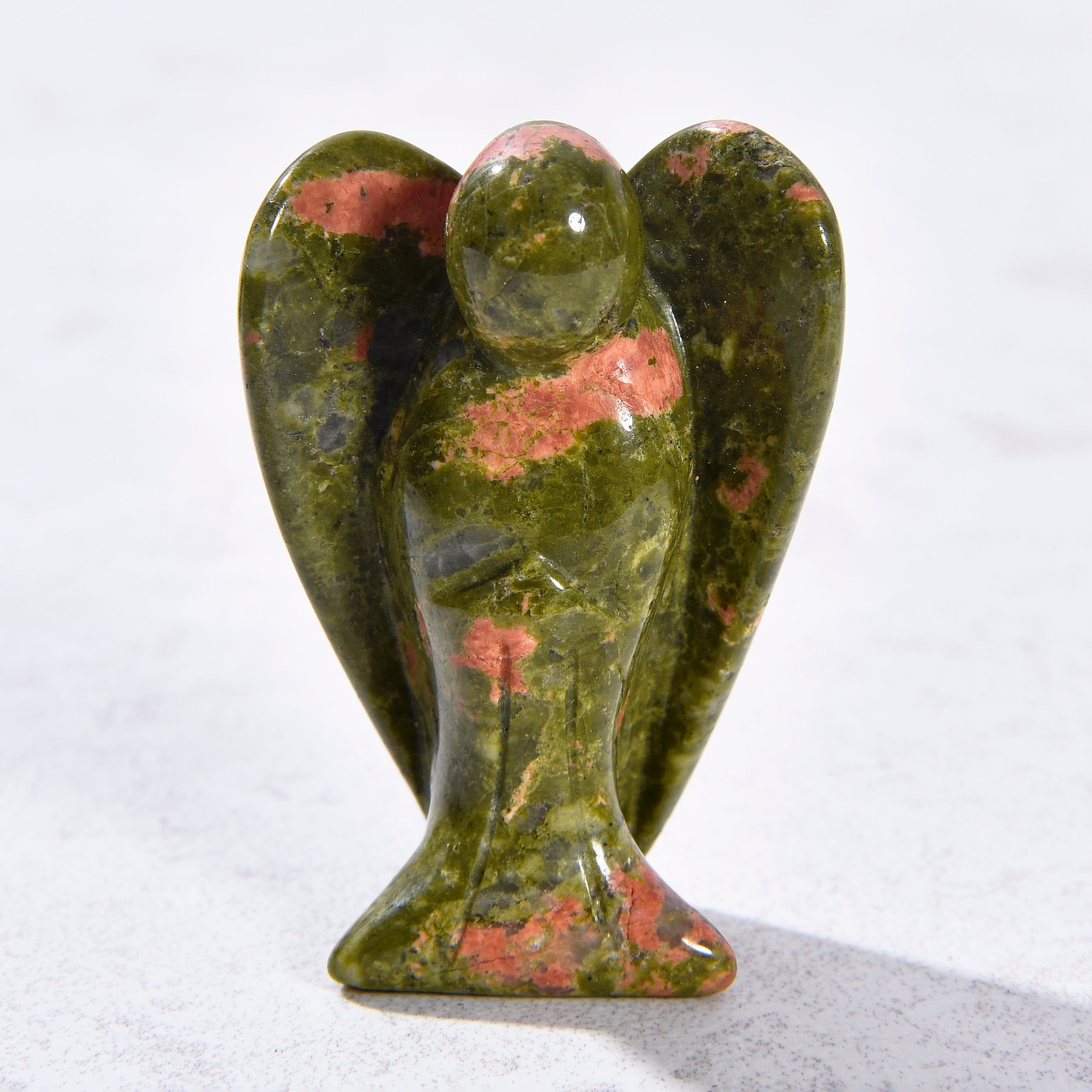 Kalifano Gemstone Carvings Unakite Angel 2'' Natural Gemstone Carving CV13-A-UE