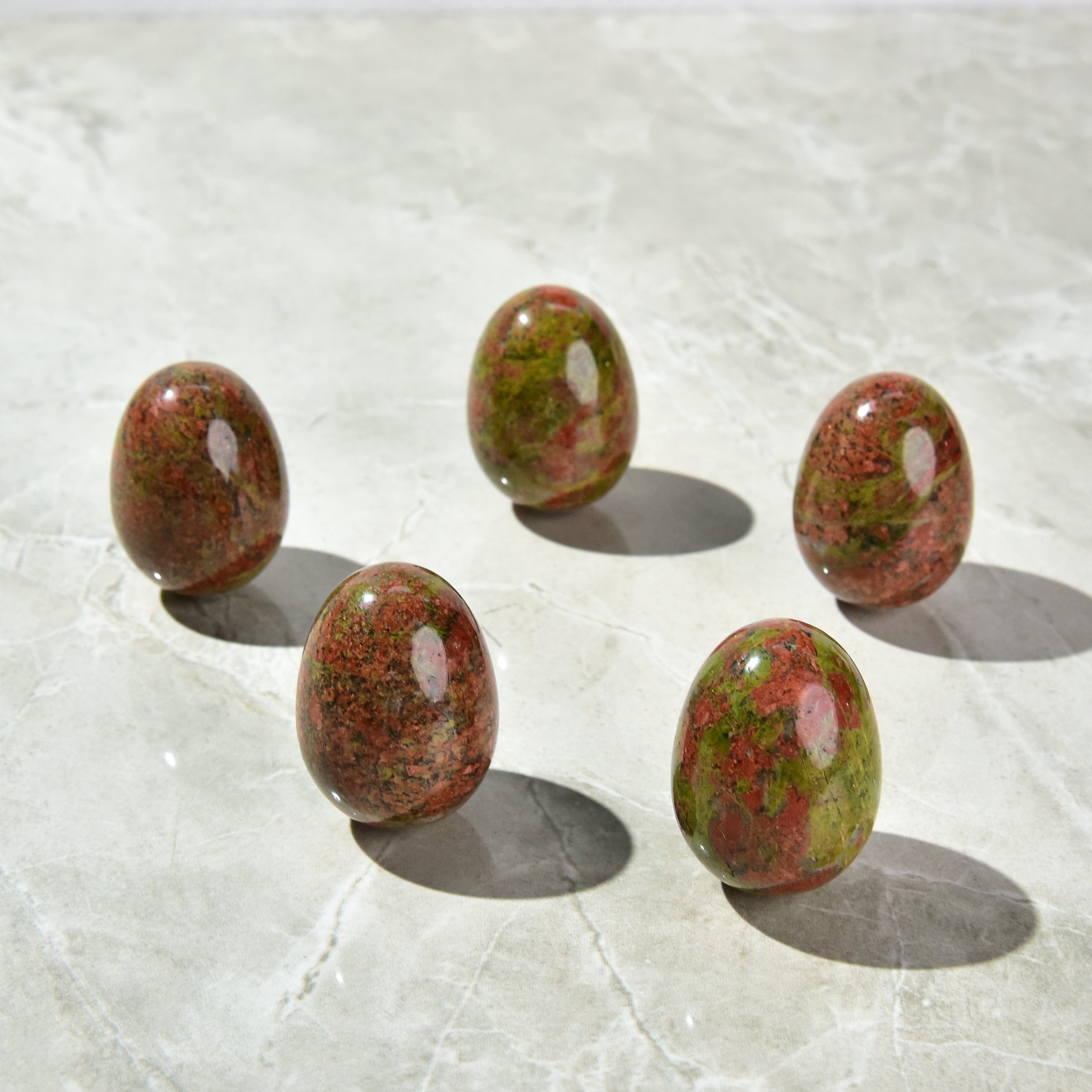 Kalifano Gemstone Carvings Unakite Egg Carving CV14-EG-UE