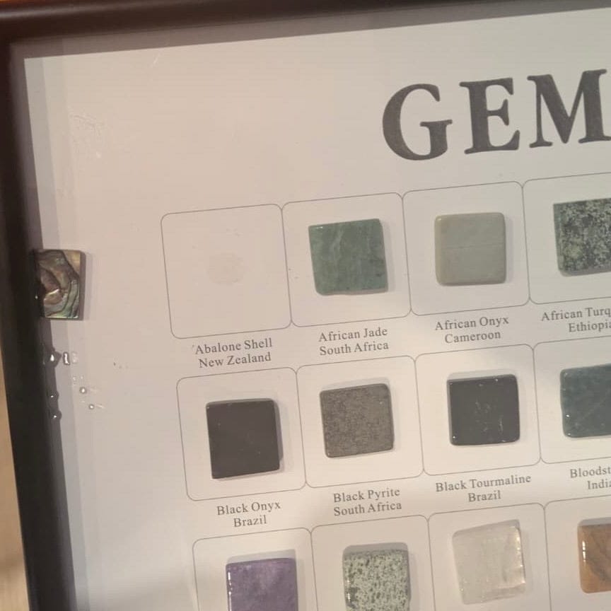 Kalifano Gemstone Globes Gemstone Chart Frame with Country References GSC-F