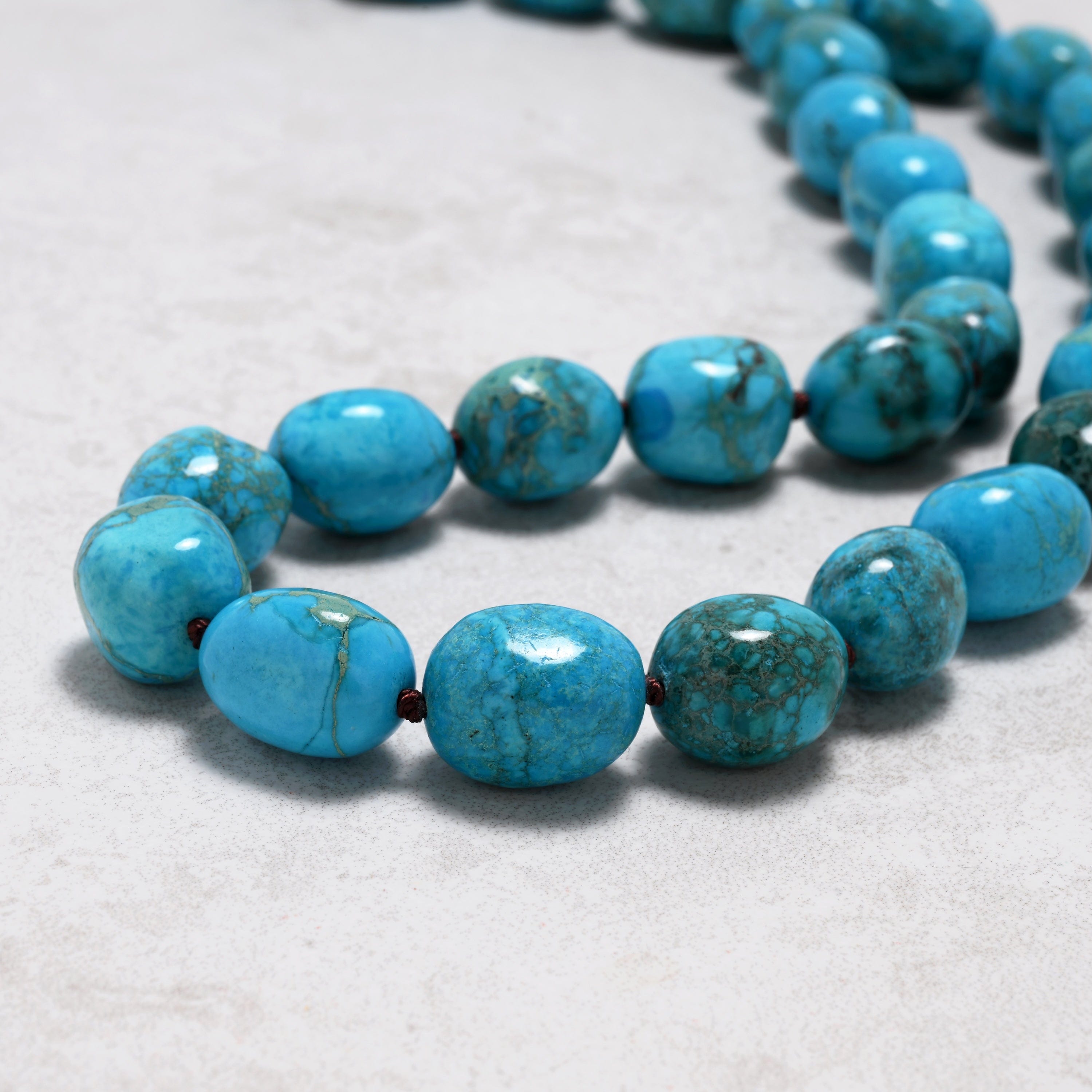 KALIFANO Gemstone Jewelry 13x18mm King Turquoise Gemstone Elastic Bracelet NN-TQ