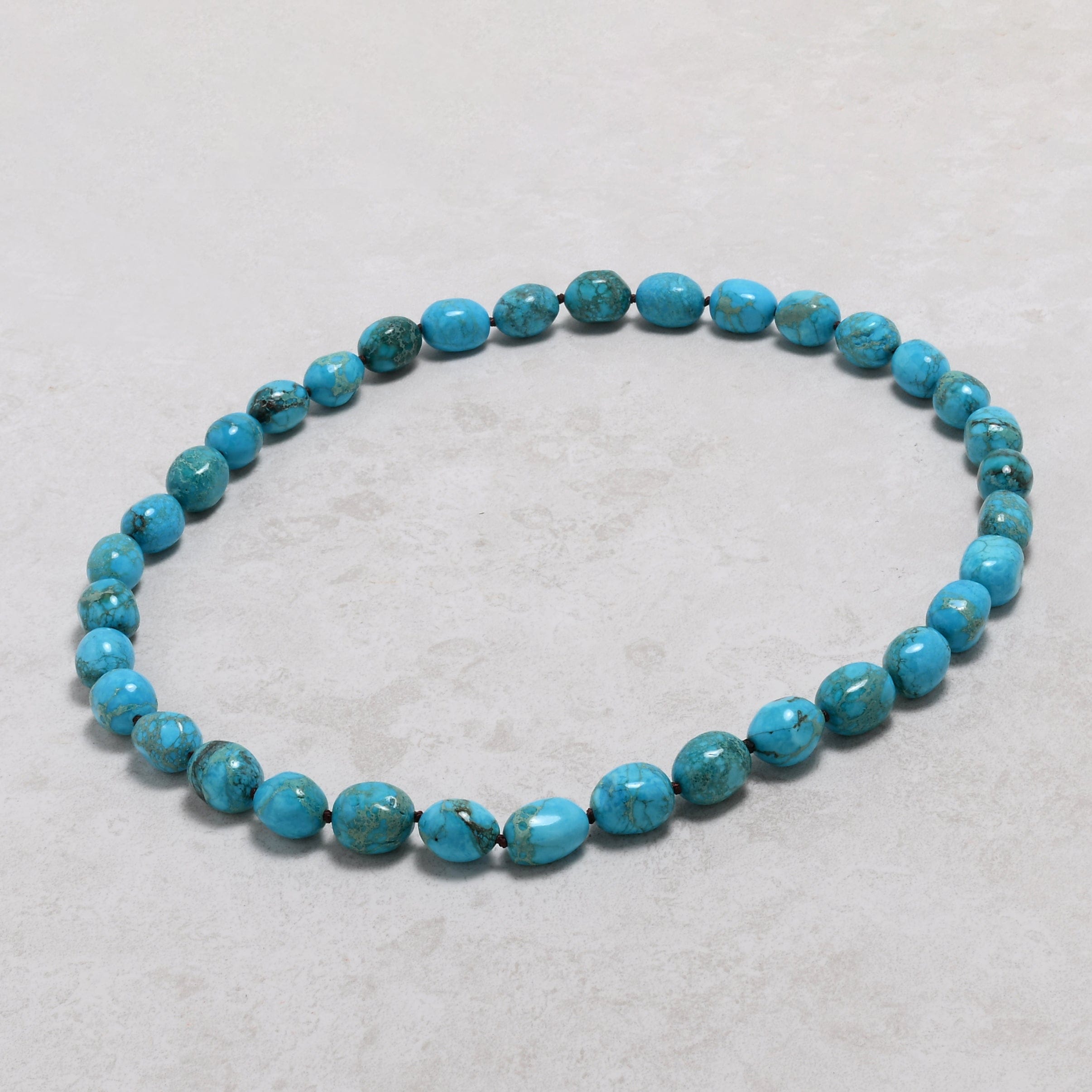 KALIFANO Gemstone Jewelry 13x18mm King Turquoise Gemstone Elastic Bracelet NN-TQ
