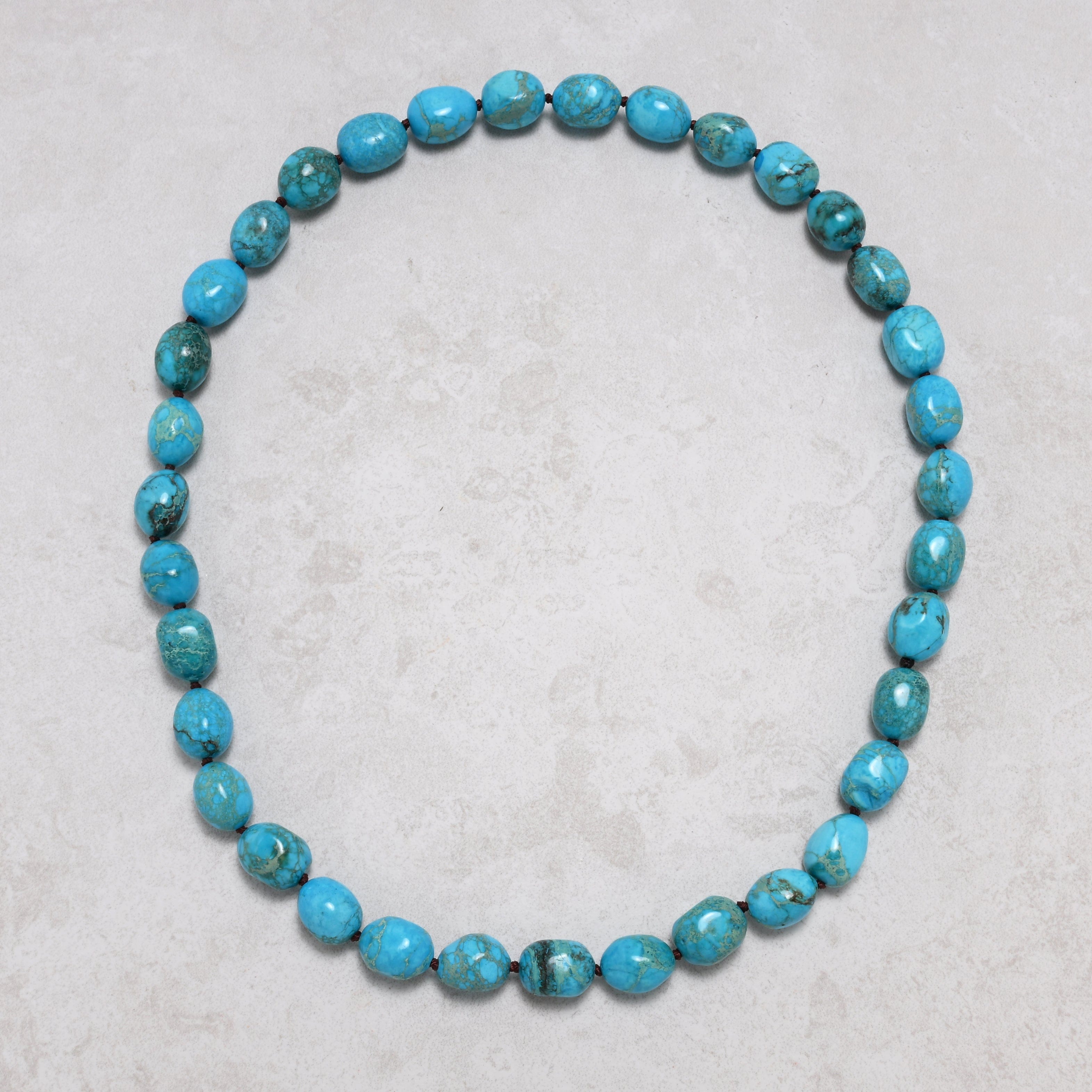 KALIFANO Gemstone Jewelry 13x18mm King Turquoise Gemstone Elastic Bracelet NN-TQ