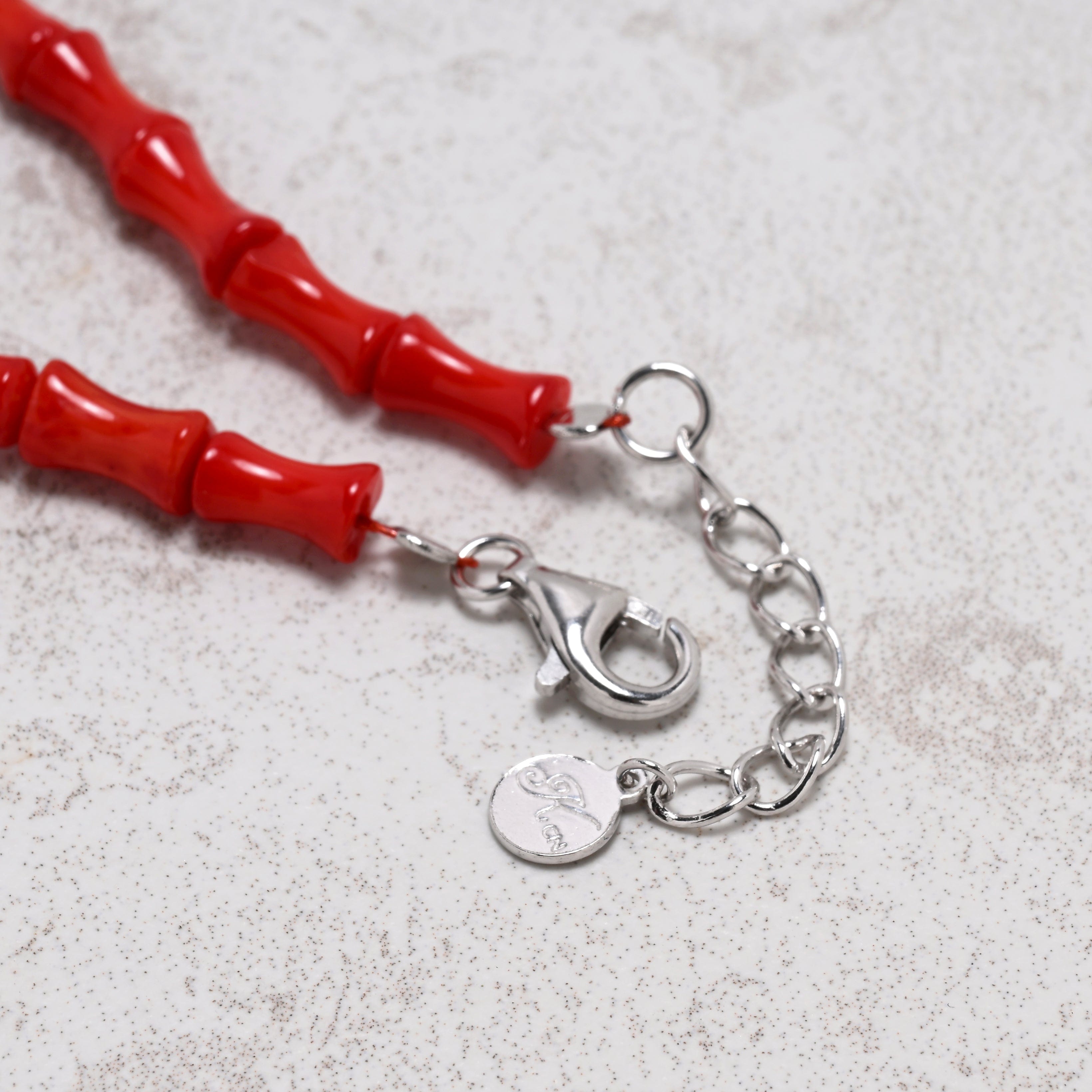 KALIFANO Gemstone Jewelry 18" Genuine Coral Necklace with Sterling Silver Lobster Clasp 925N-02-RC