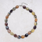 Fluorite Gemstone Necklace with Sterling Silver Clasp - 20