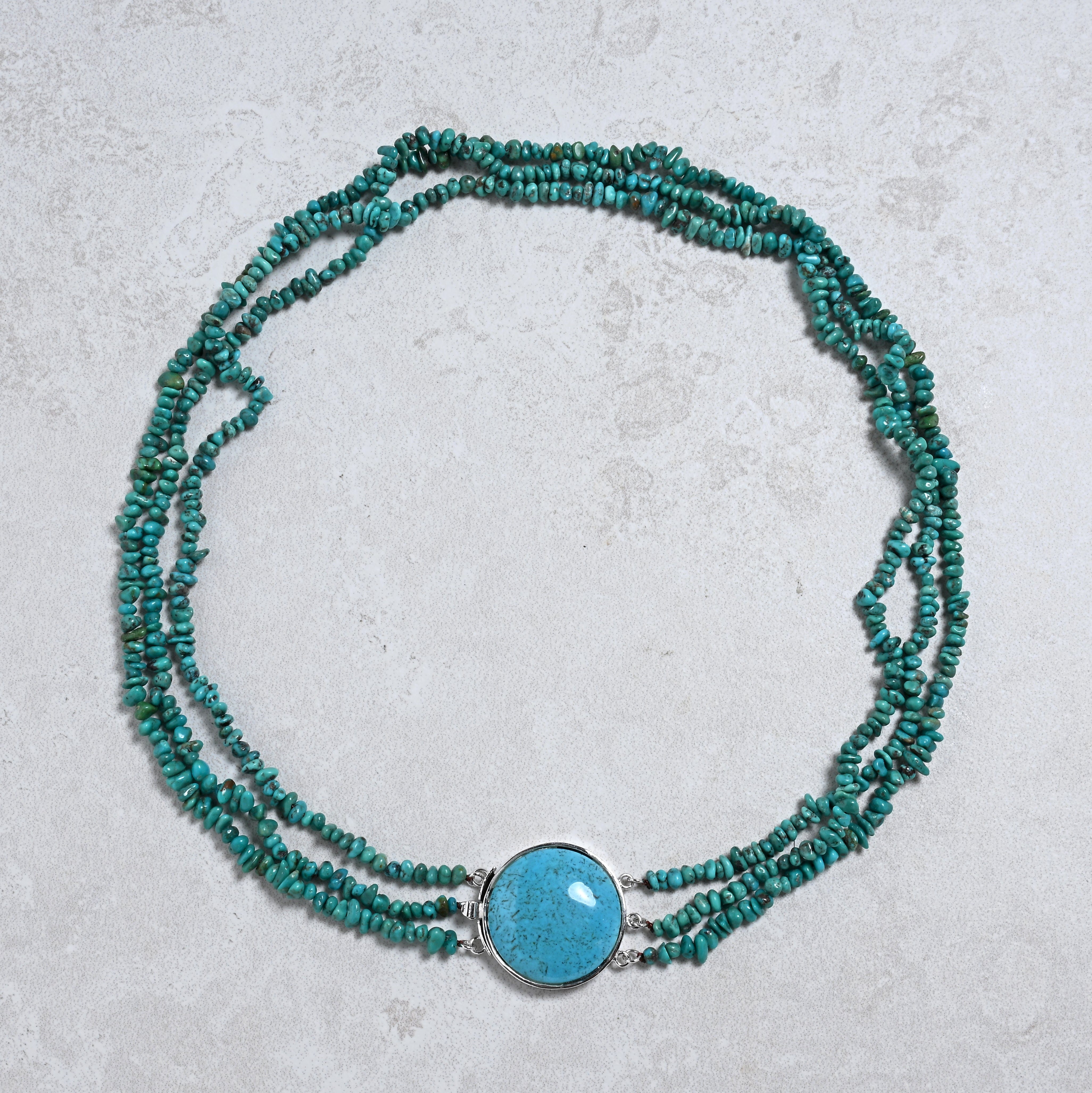 KALIFANO Gemstone Jewelry 20" Green Turquoise Chip Gemstone Necklace TQN-BL