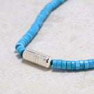 Howlite King Turquoise Necklace with Vintage Native American Sterling Silver Barrel Pendant - 20