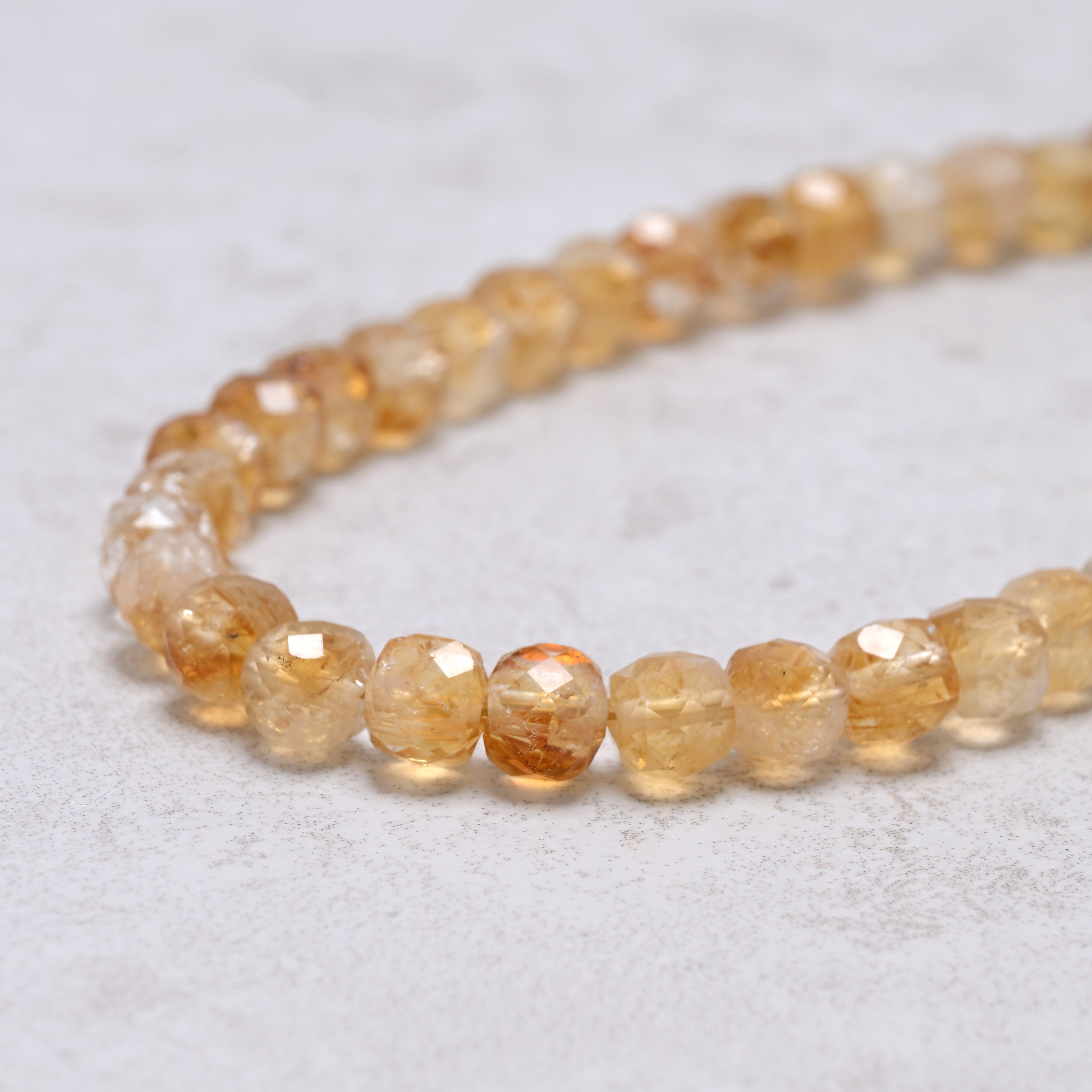 KALIFANO Gemstone Jewelry 21" Genuine Citrine 6mm Beaded Necklace with Sterling Silver Equestrian Clasp 925N-06-CT