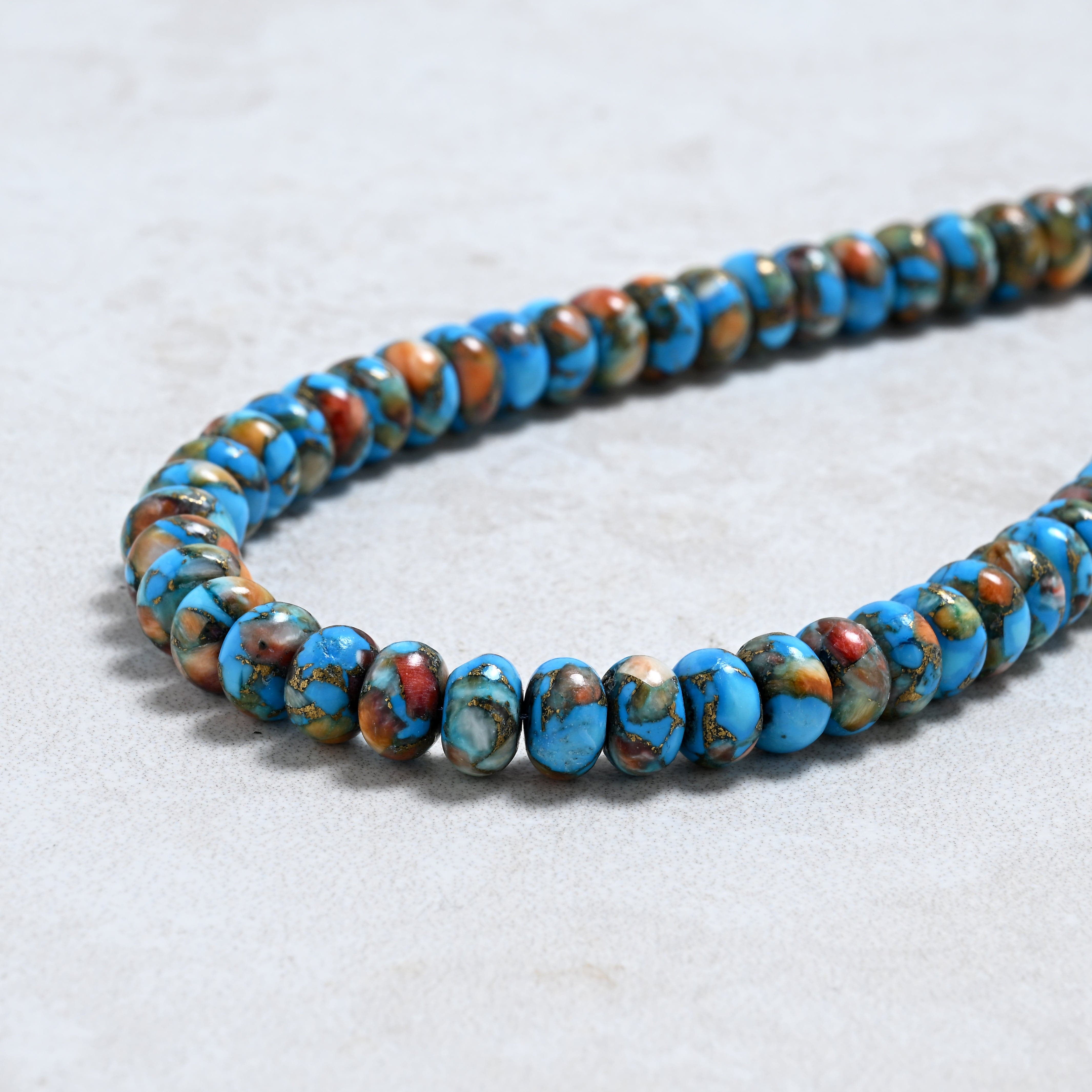 KALIFANO Gemstone Jewelry 22" Howlite Spiny Oyster Gemstone Necklace with Sterling Silver Clasp 925N-28-HTSO
