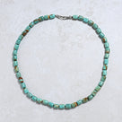 Turquoise Gemstone Necklace with Sterling Silver Clasp - 22
