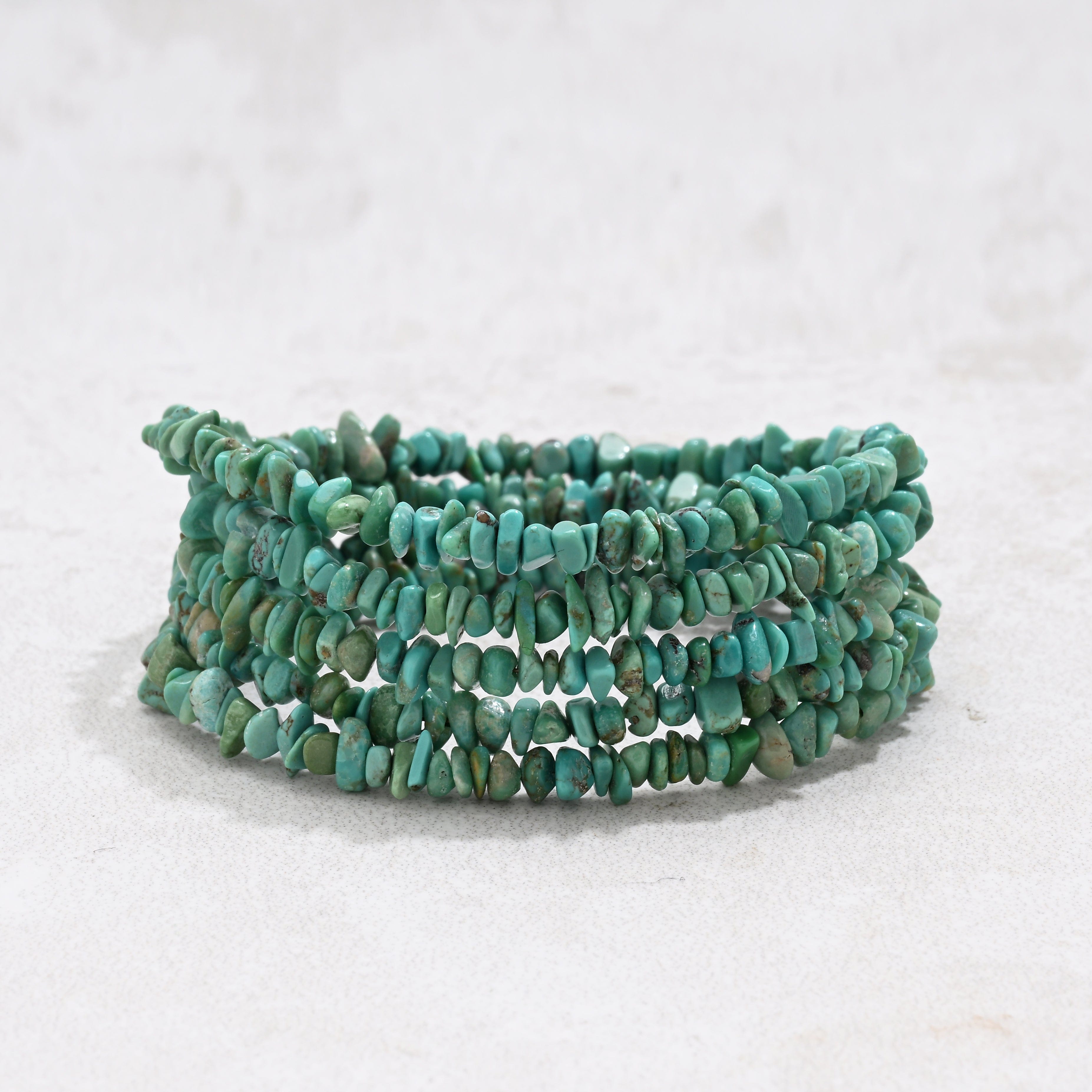 KALIFANO Gemstone Jewelry 31" Turquoise Gemstone Convertible Necklace & Bracelet with Sterling Silver Clasp 925N-23-TQ