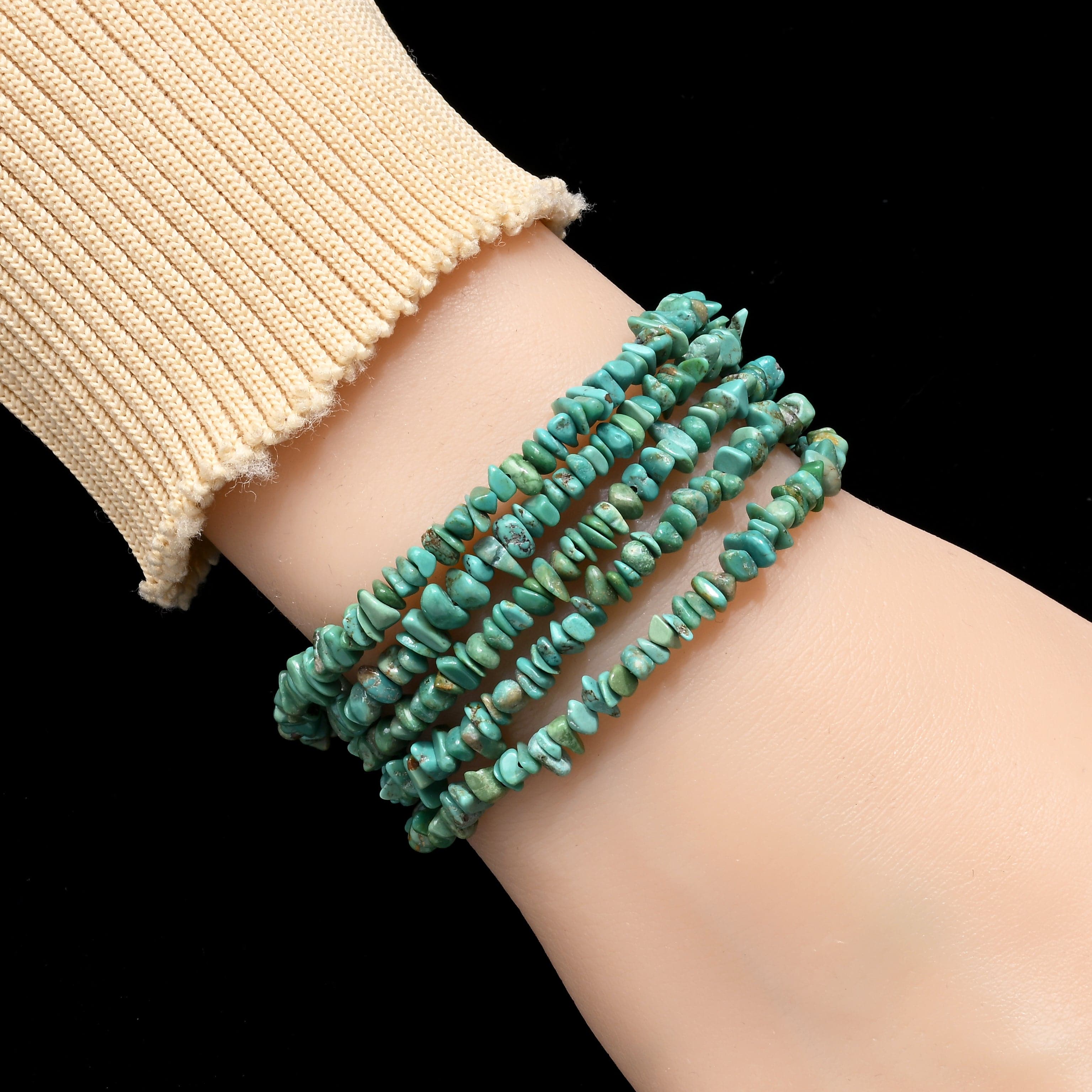 KALIFANO Gemstone Jewelry 31" Turquoise Gemstone Convertible Necklace & Bracelet with Sterling Silver Clasp 925N-23-TQ