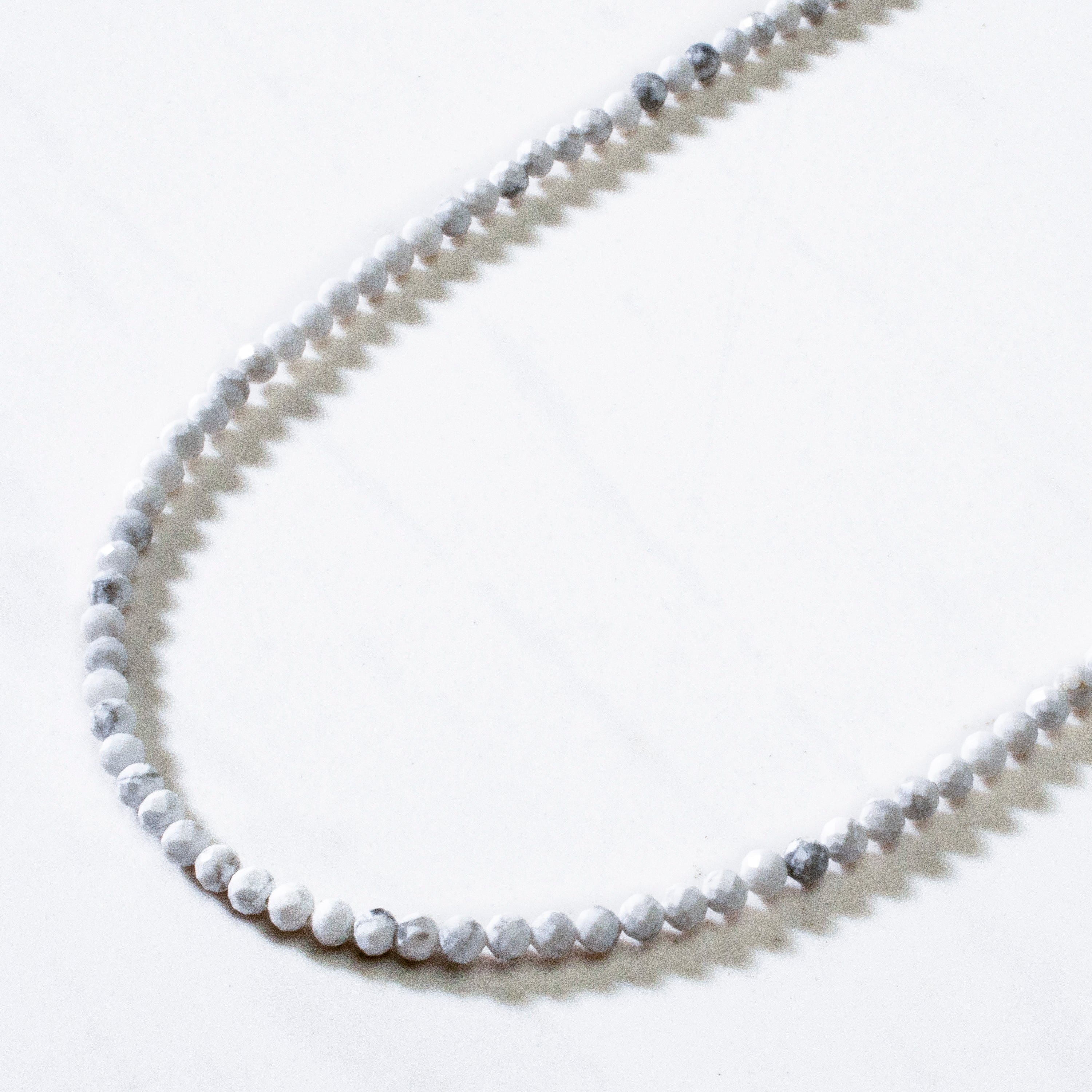 KALIFANO Gemstone Jewelry 3mm Howlite Faceted 31" Necklace / Multi Wrap Bracelet N3-79S-HT