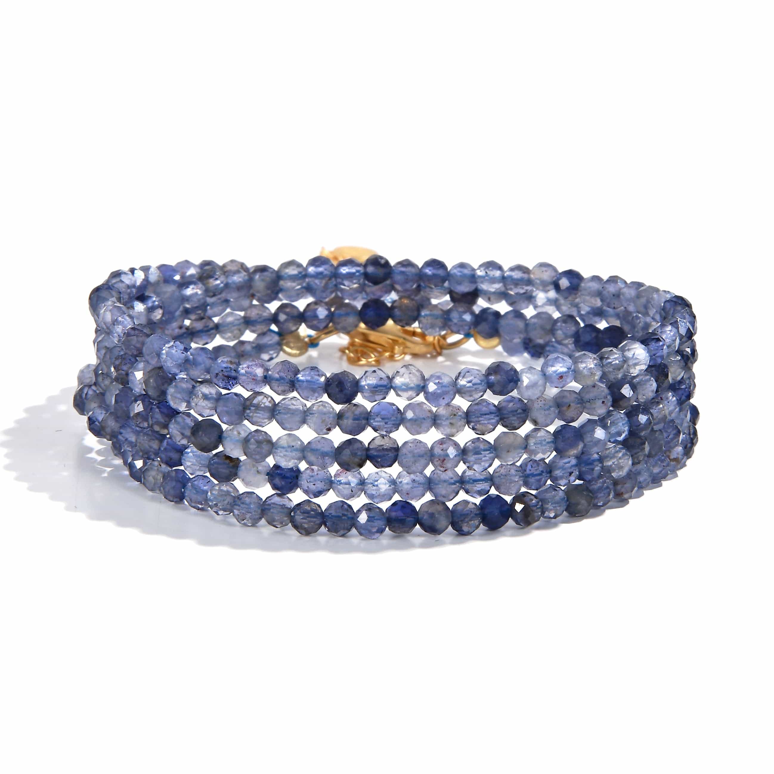 KALIFANO Gemstone Jewelry 3mm Iolite Faceted 31" Necklace / Multi Wrap Bracelet N3-79G-IO