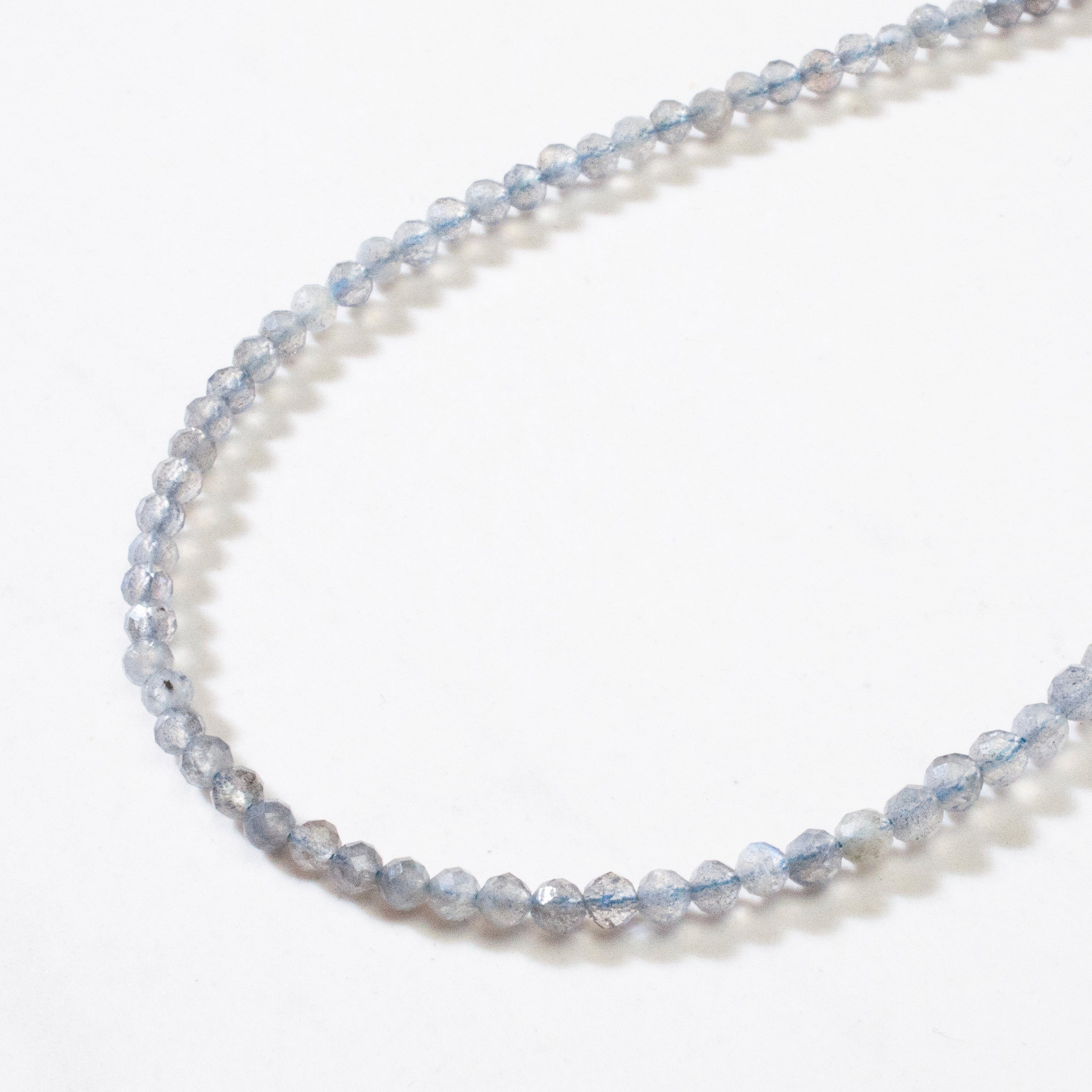 KALIFANO Gemstone Jewelry 3mm Labradorite Faceted 31" Necklace / Multi Wrap Bracelet N3-79S-LB