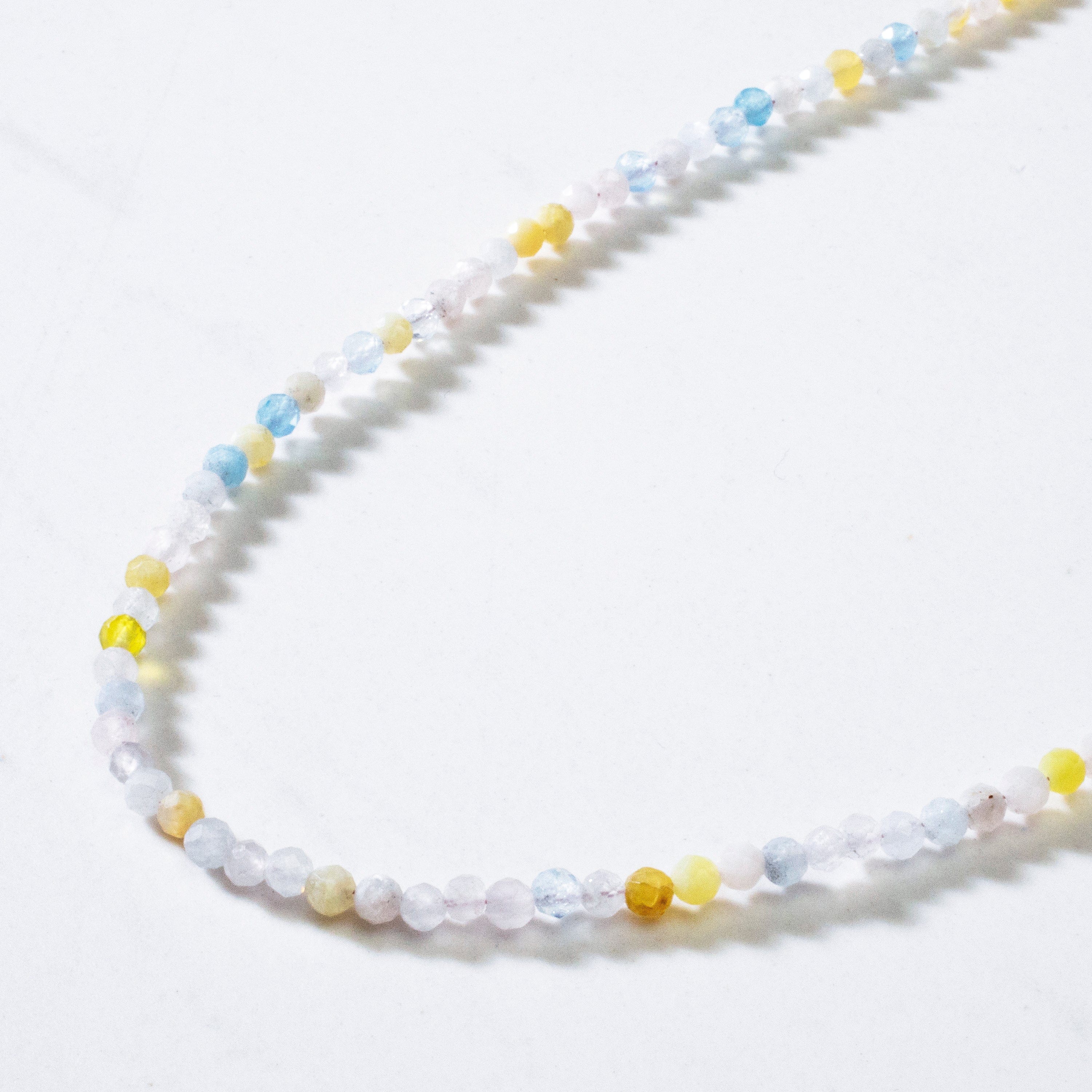 KALIFANO Gemstone Jewelry 3mm Morganite Faceted 31" Necklace / Multi Wrap Bracelet N3-79G-MO