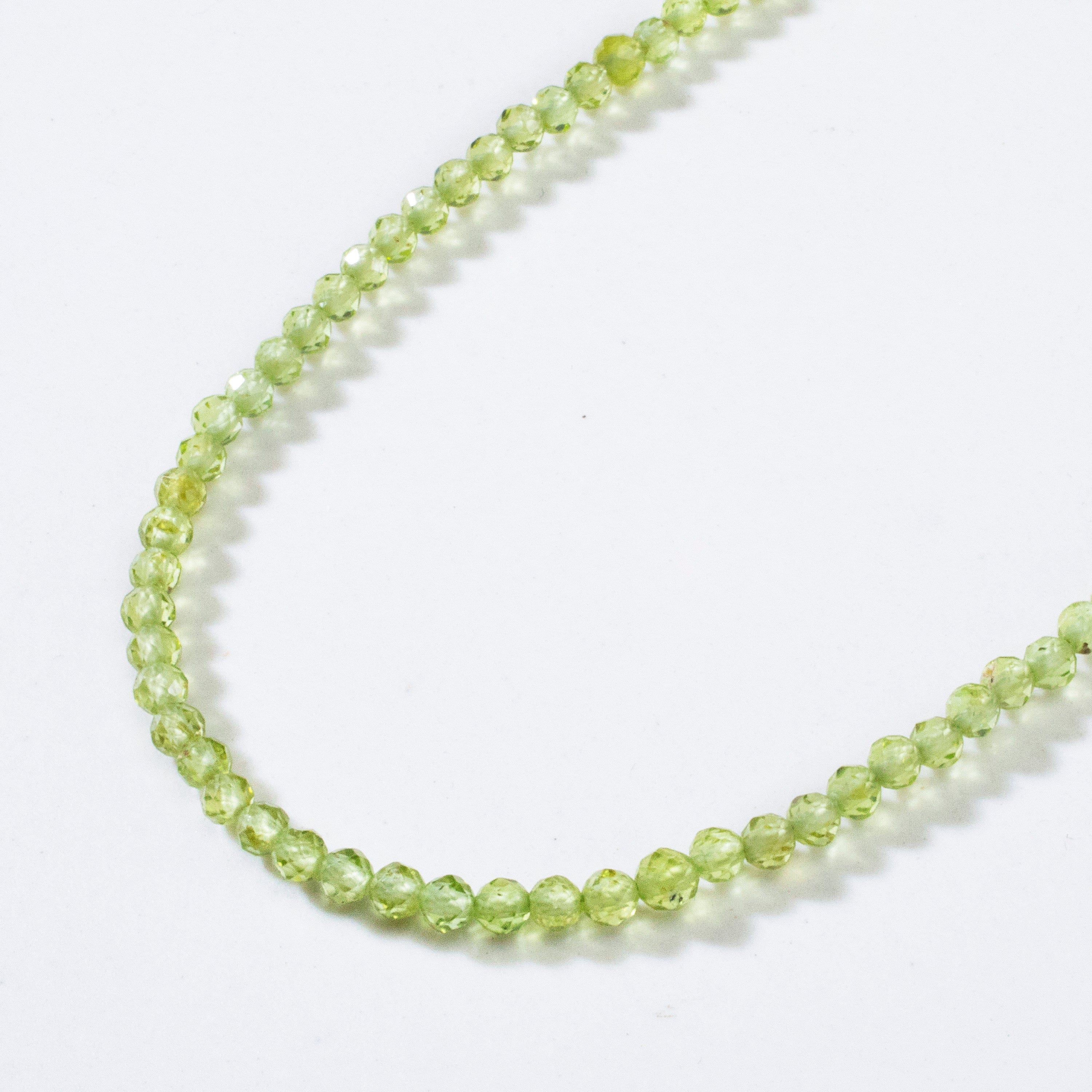KALIFANO Gemstone Jewelry 3mm Peridot Faceted 31" Necklace / Multi Wrap Bracelet N3-79S-PT