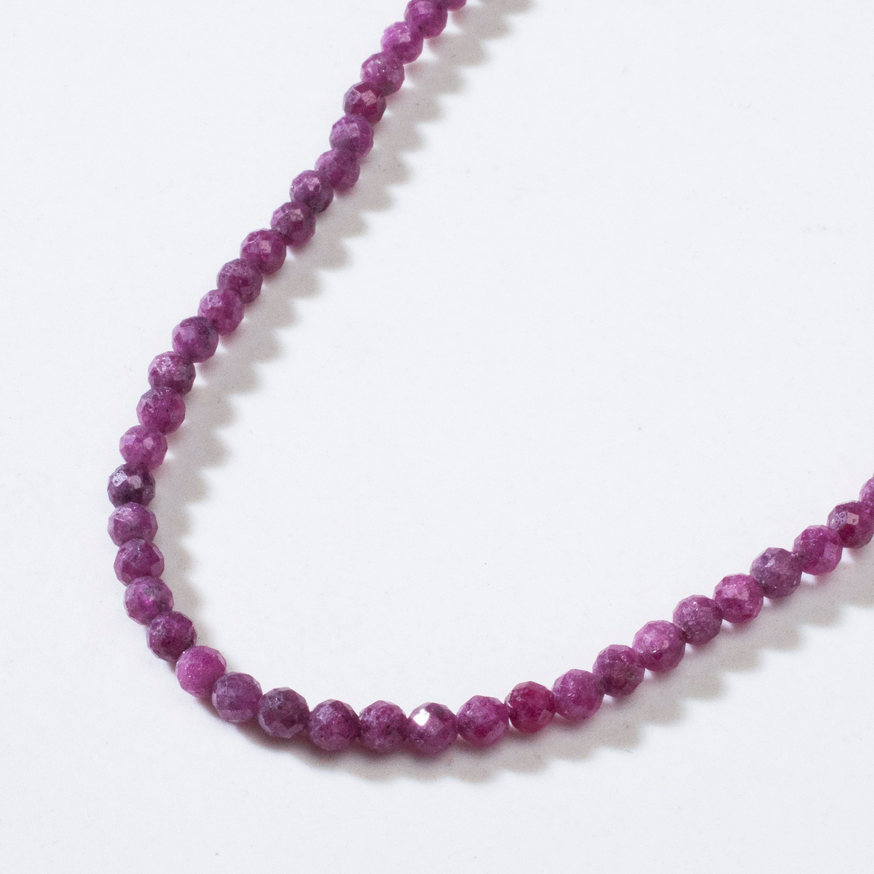 KALIFANO Gemstone Jewelry 3mm Ruby Faceted 31" Necklace / Multi Wrap Bracelet N3-79G-RB