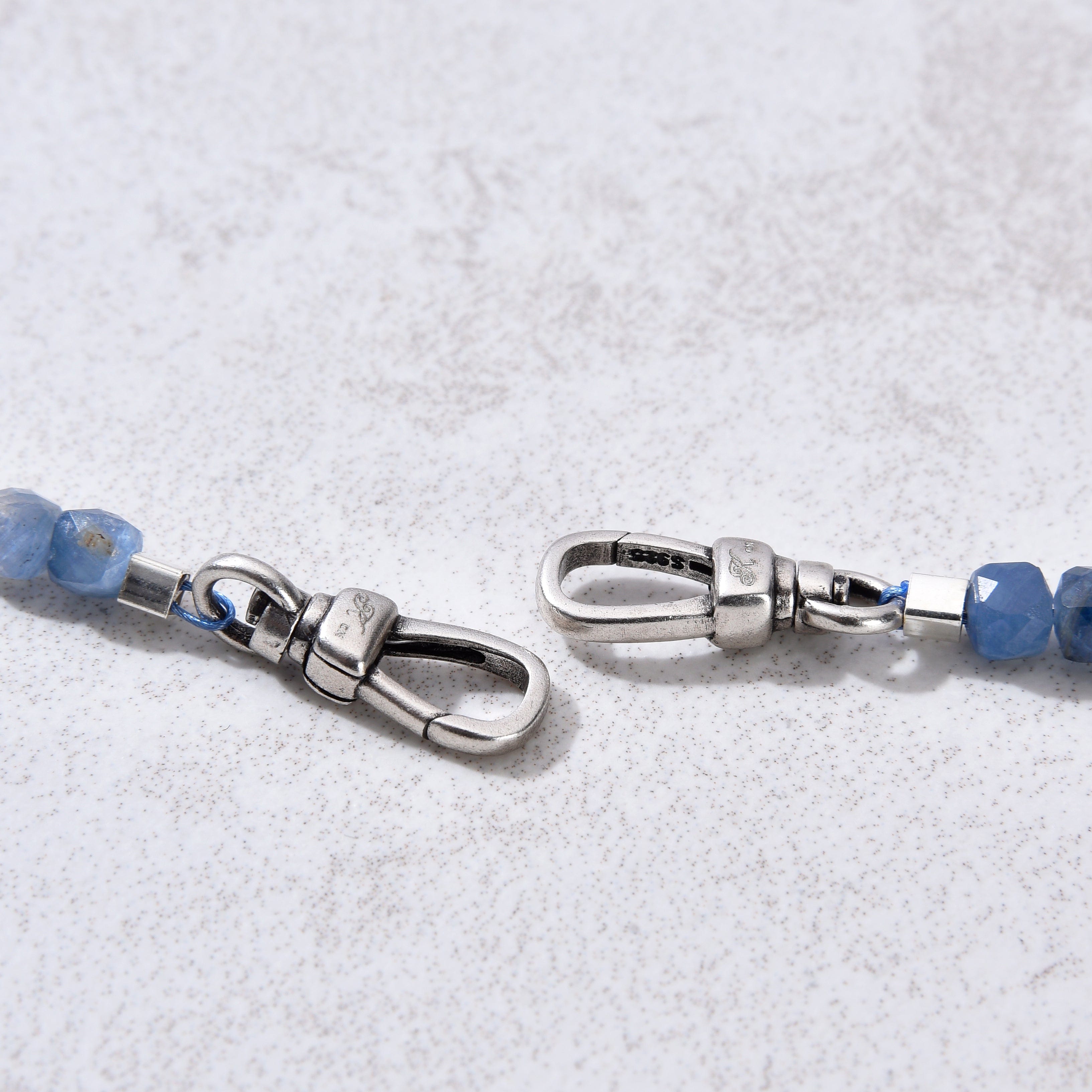 KALIFANO Gemstone Jewelry 4mm Kyanite Faceted Cube 21" Necklace / Multi wrap Bracelet N55-KE