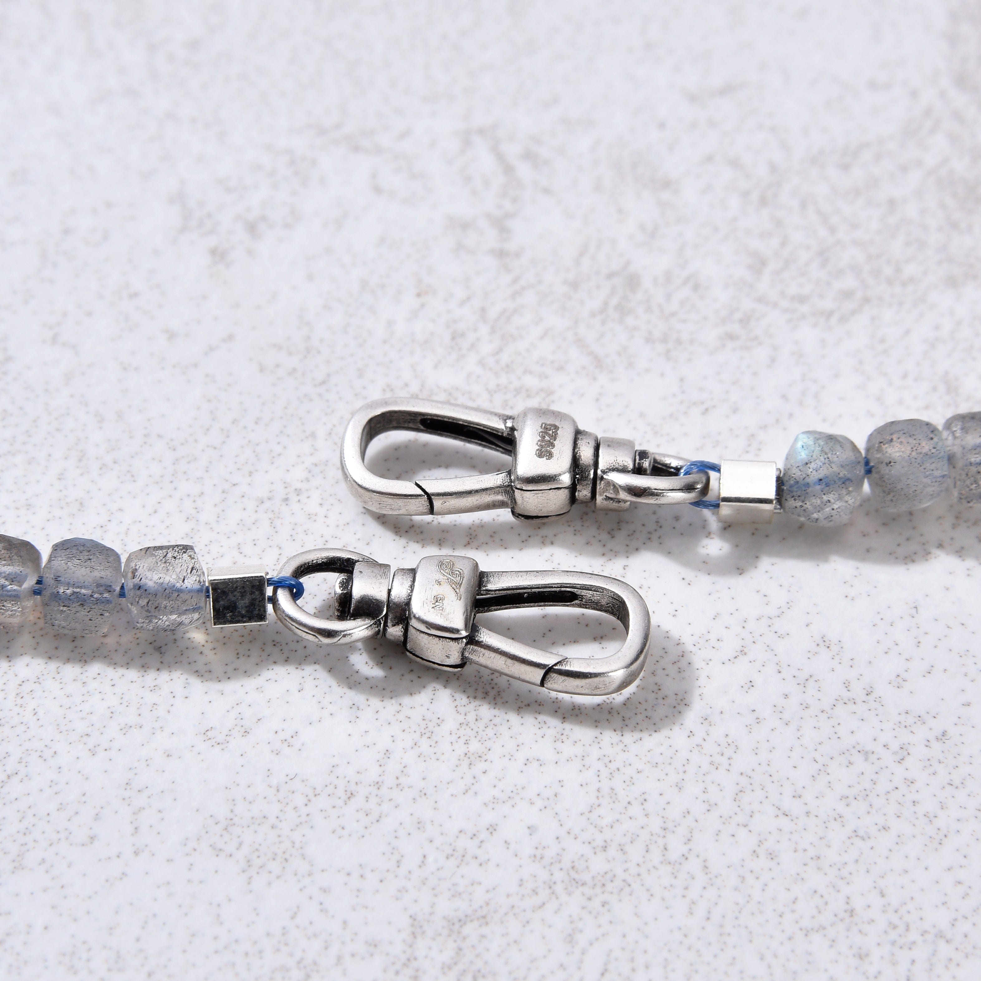 KALIFANO Gemstone Jewelry 4mm Labradorite Faceted Cube 21" Necklace / Multi wrap Bracelet N55-LB