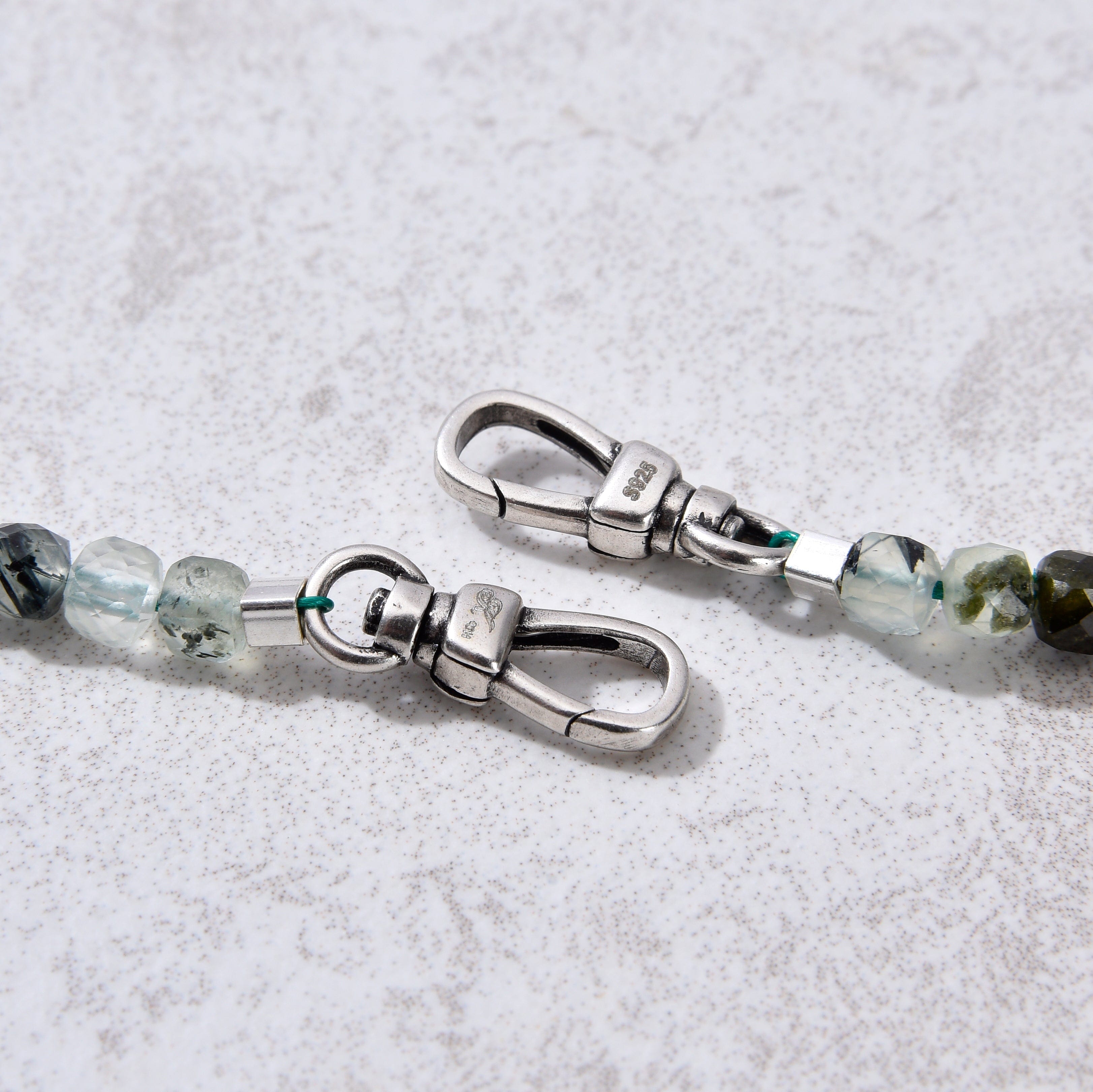 KALIFANO Gemstone Jewelry 4mm Prehnite Faceted Cube 21" Necklace / Multi wrap Bracelet N55-PT