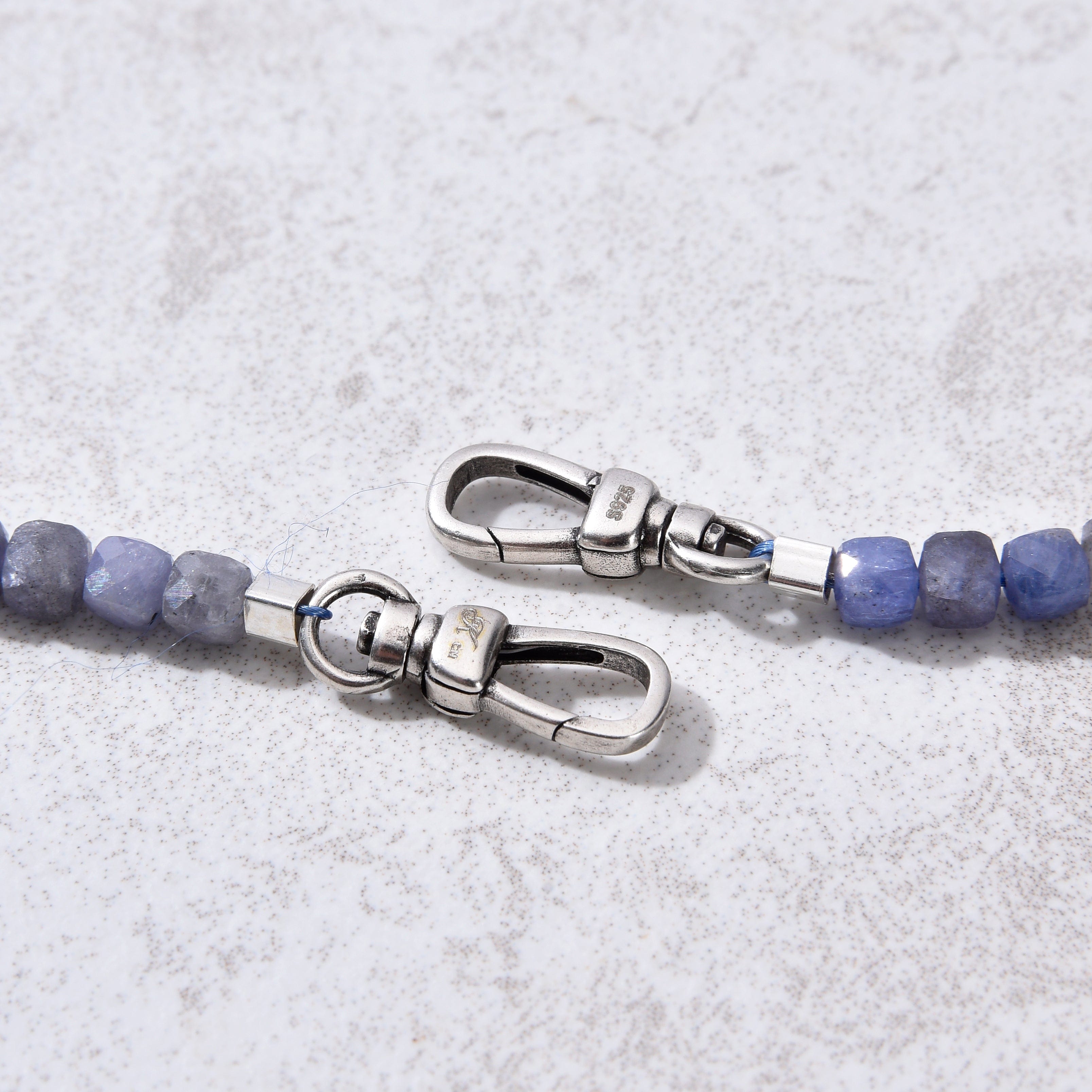 KALIFANO Gemstone Jewelry 4mm Tanzanite Faceted Cube 21" Necklace / Multi wrap Bracelet N55-TZ