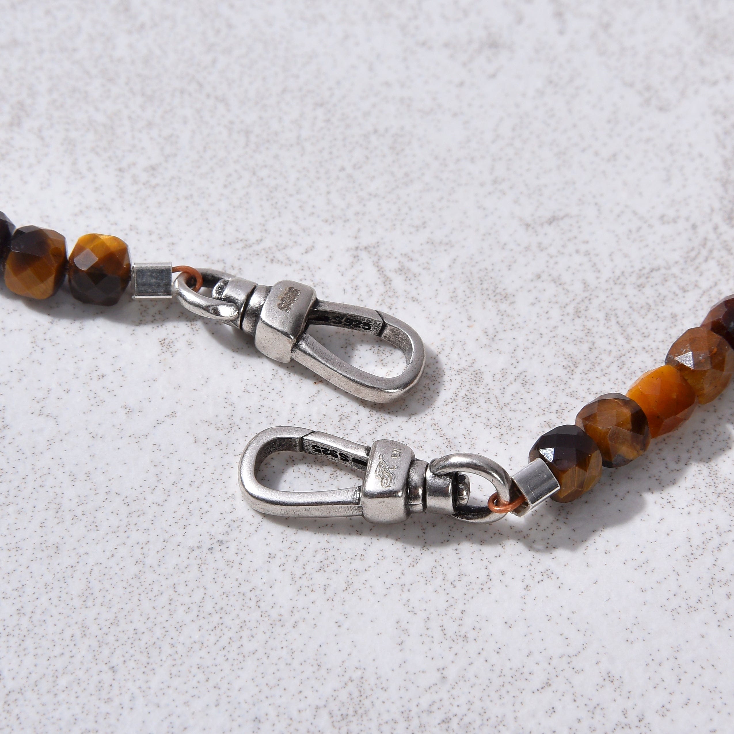 KALIFANO Gemstone Jewelry 4mm Tiger Eye Faceted Cube 21" Necklace / Multi wrap Bracelet N55-TE