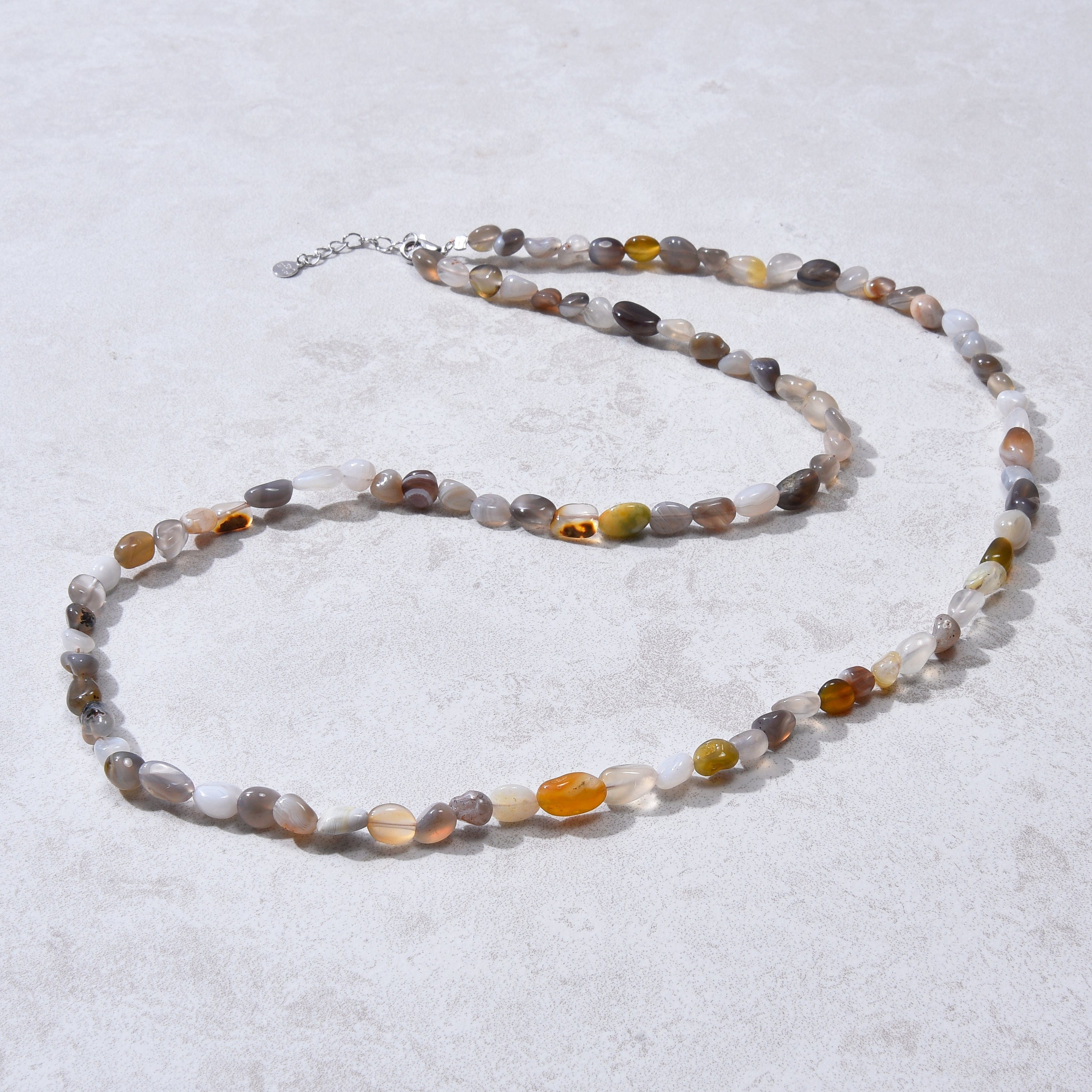 KALIFANO Gemstone Jewelry 8mm 30" Persian Agate Necklace / Multi wrap Bracelet N77-PA