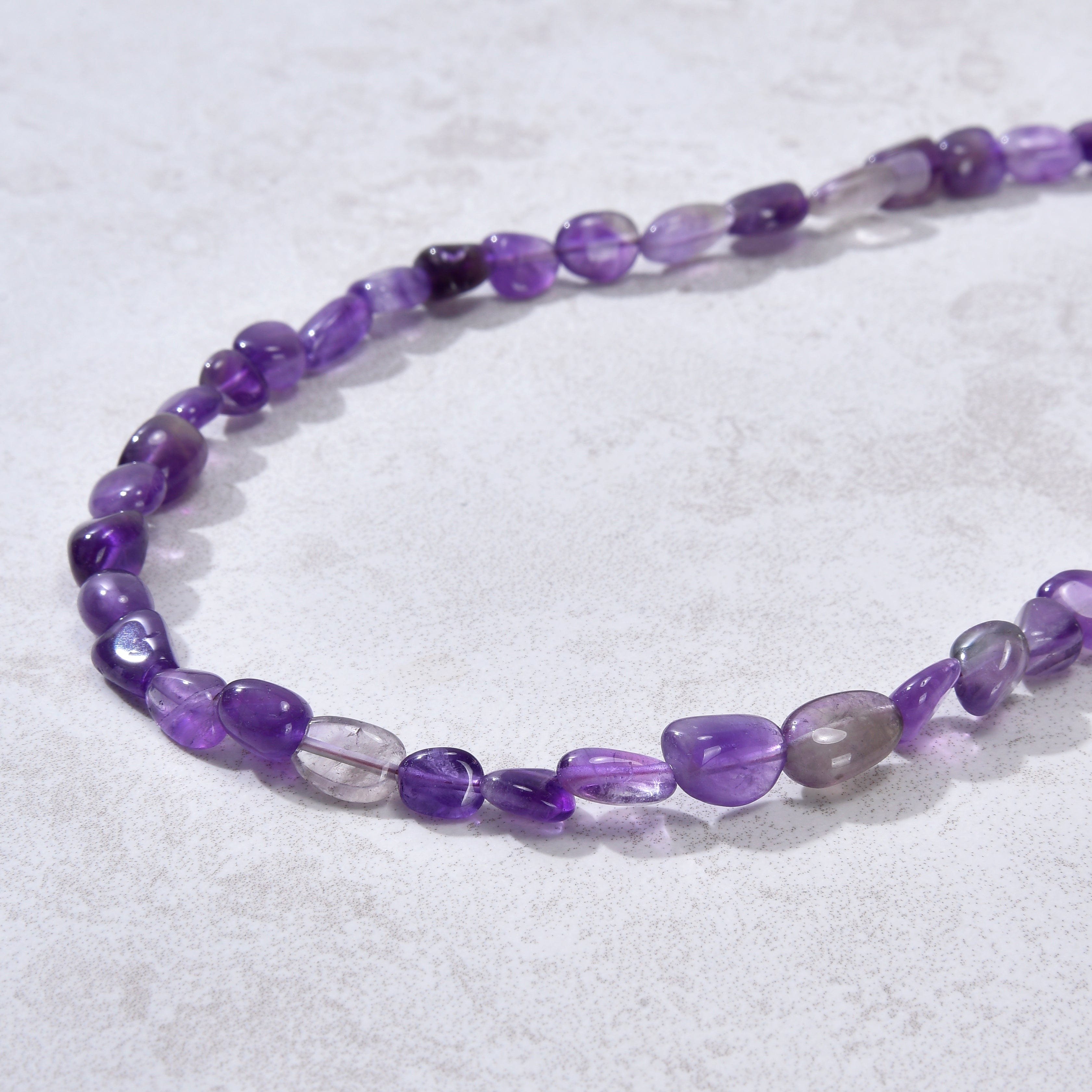 KALIFANO Gemstone Jewelry 8mm Amethyst 30" Necklace / Multi wrap Bracelet N77-AM