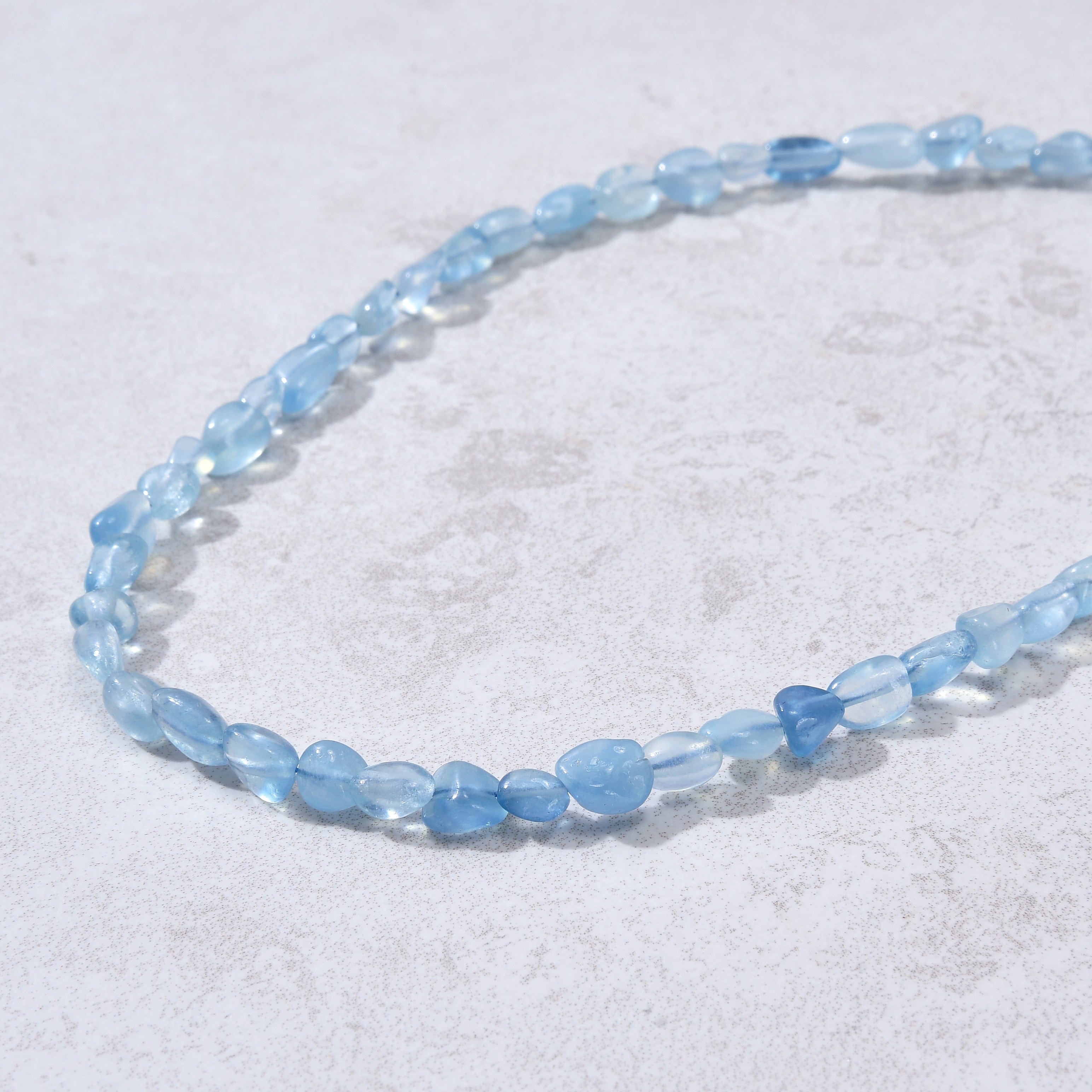 KALIFANO Gemstone Jewelry 8mm Aquamarine 30" Necklace / Multi wrap Bracelet N77-AQ