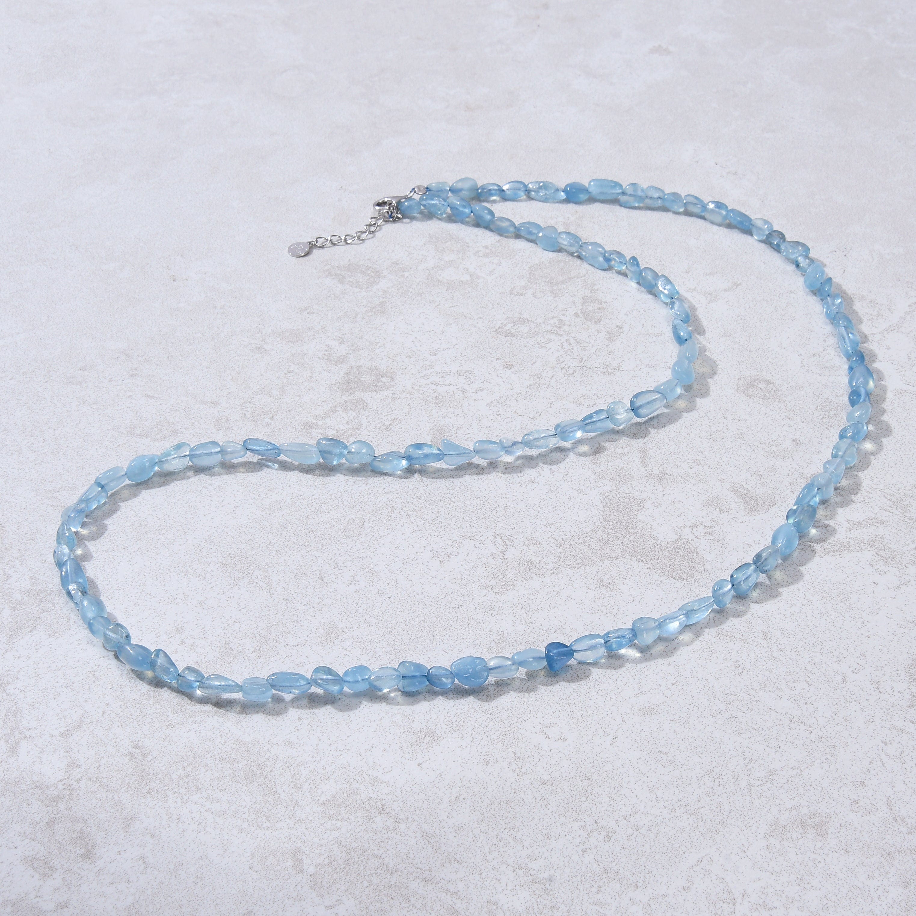 KALIFANO Gemstone Jewelry 8mm Aquamarine 30" Necklace / Multi wrap Bracelet N77-AQ