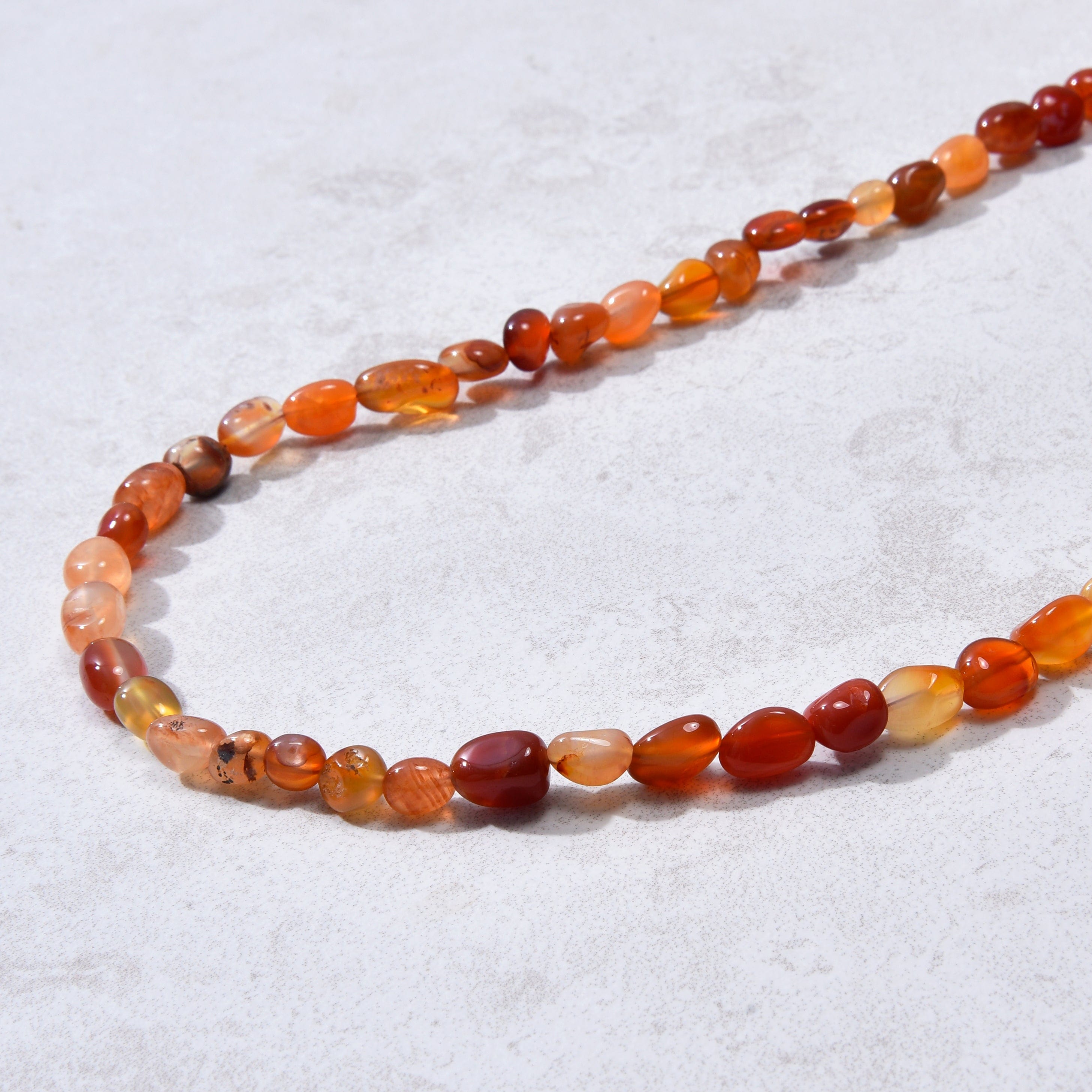 KALIFANO Gemstone Jewelry 8mm Carnelian 30" Necklace / Multi wrap Bracelet N77-CR