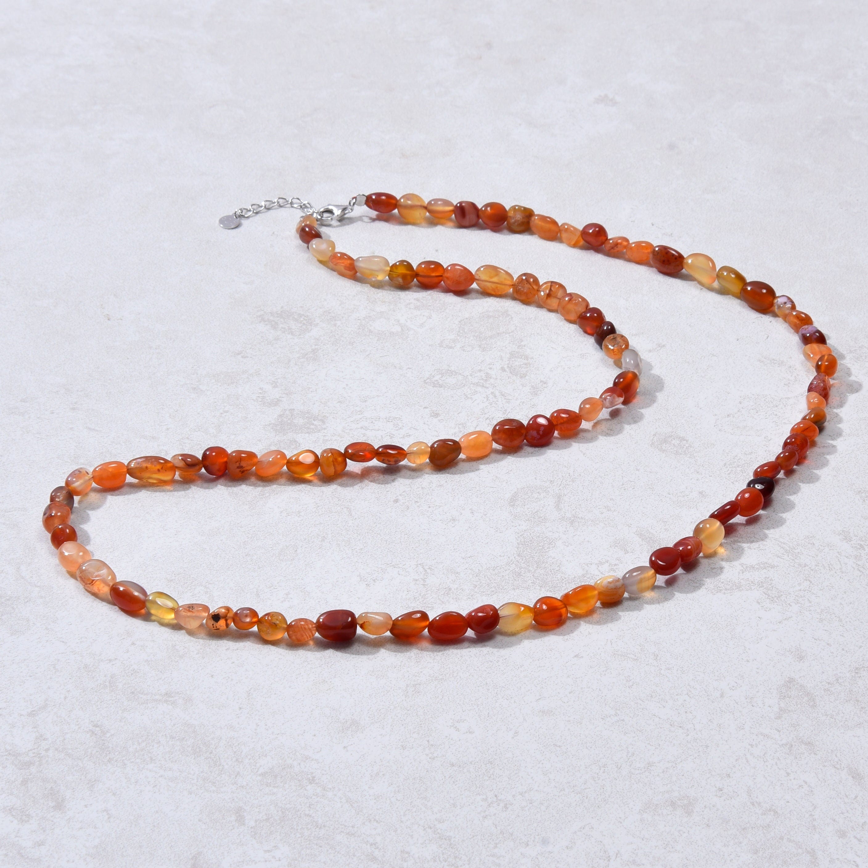 KALIFANO Gemstone Jewelry 8mm Carnelian 30" Necklace / Multi wrap Bracelet N77-CR